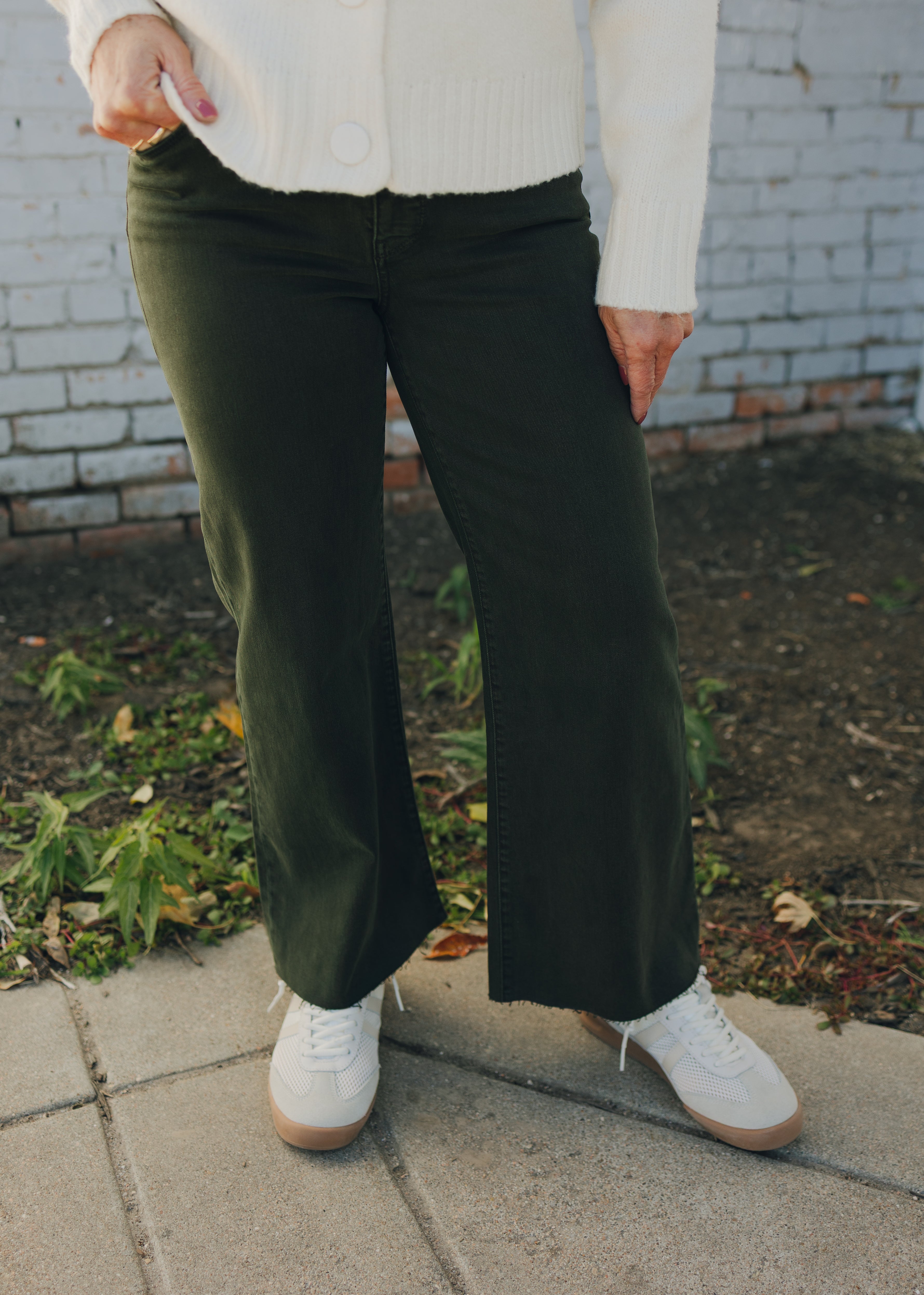 KUT Meg High Rise Wide Leg - Sherwood Forest