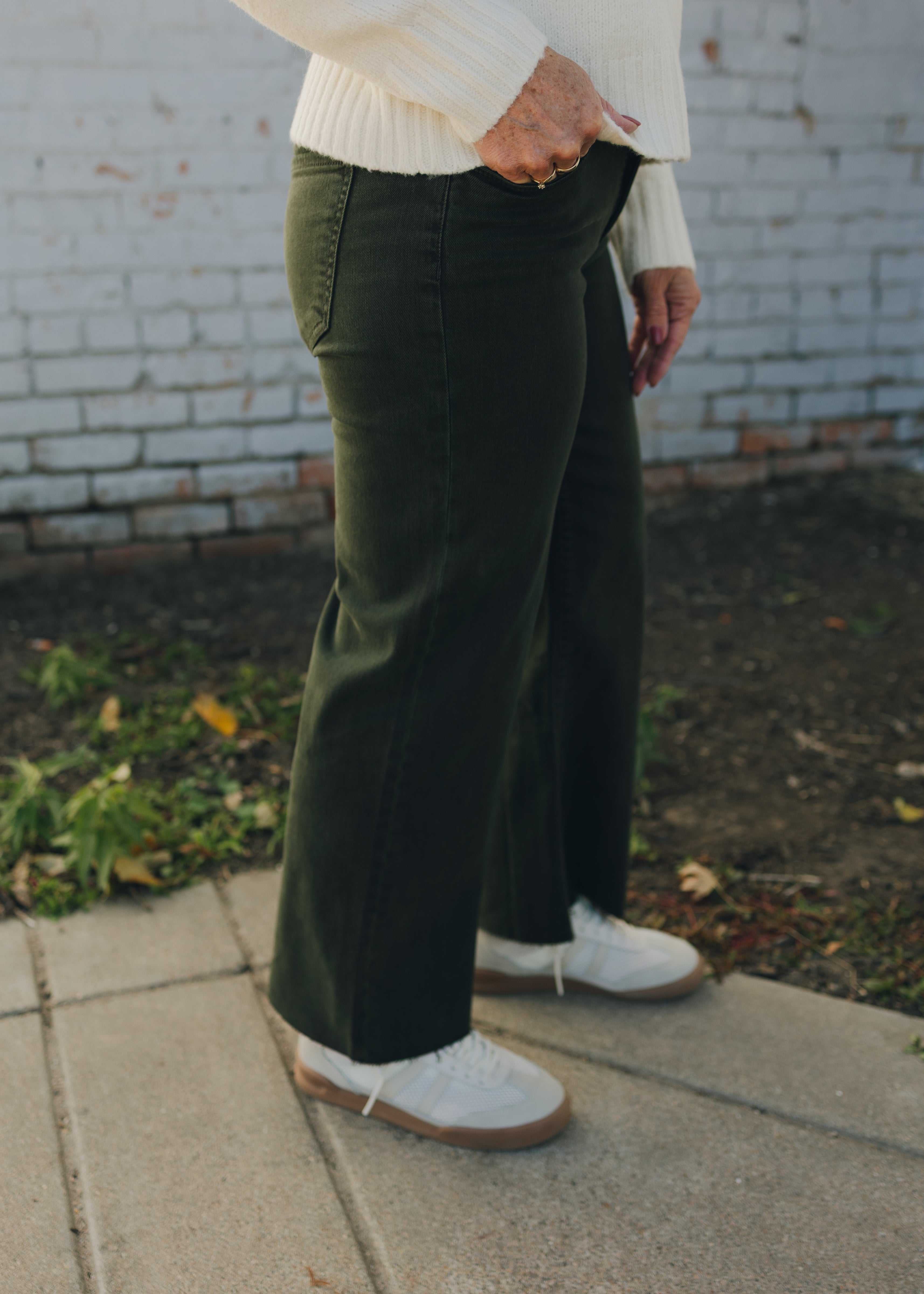 KUT Meg High Rise Wide Leg - Sherwood Forest