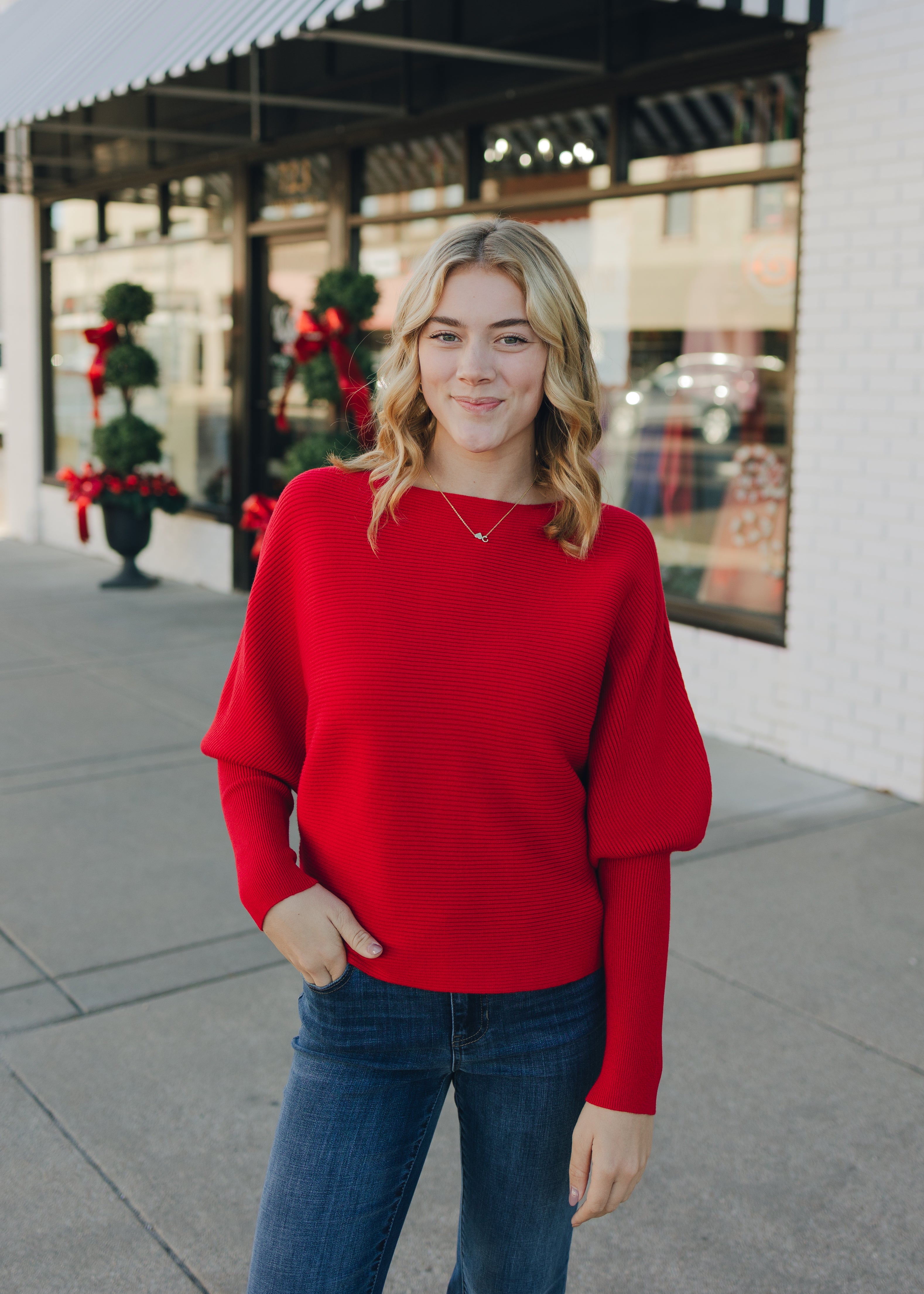 Liverpool Long Sleeve Boat Neck Dolman Sweater