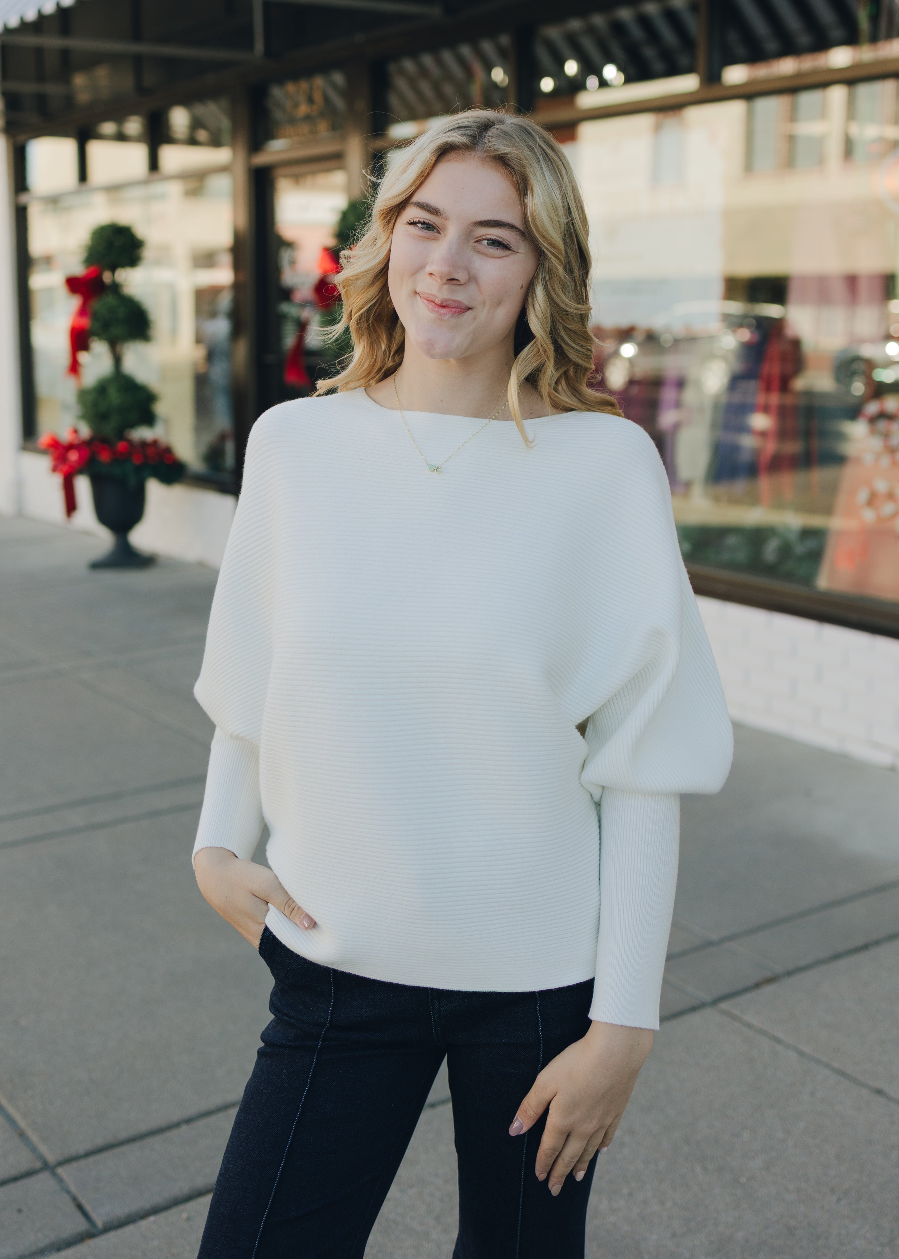 Liverpool Long Sleeve Boat Neck Dolman Sweater