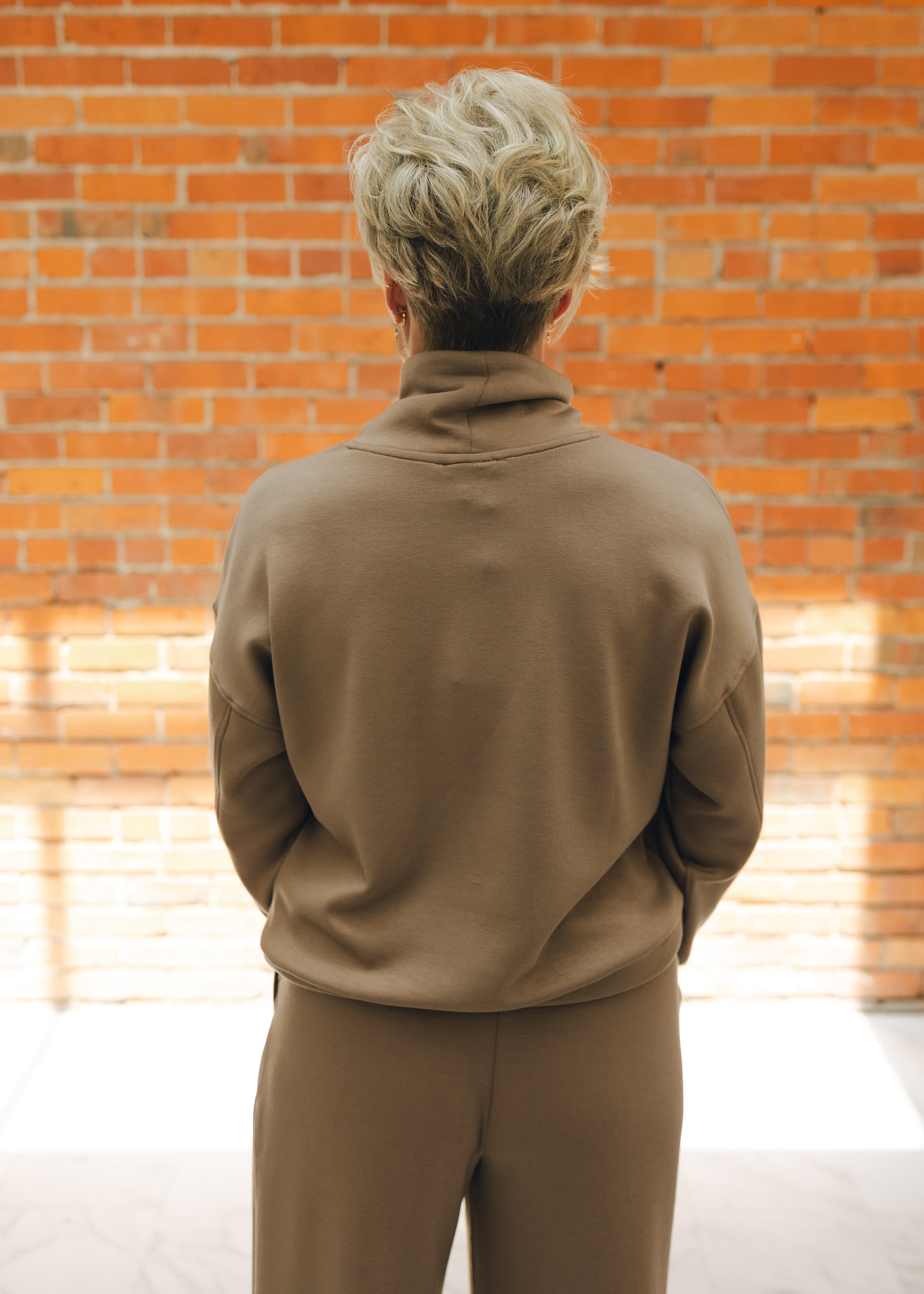 Tribal Funnel Neck Top - Fossil