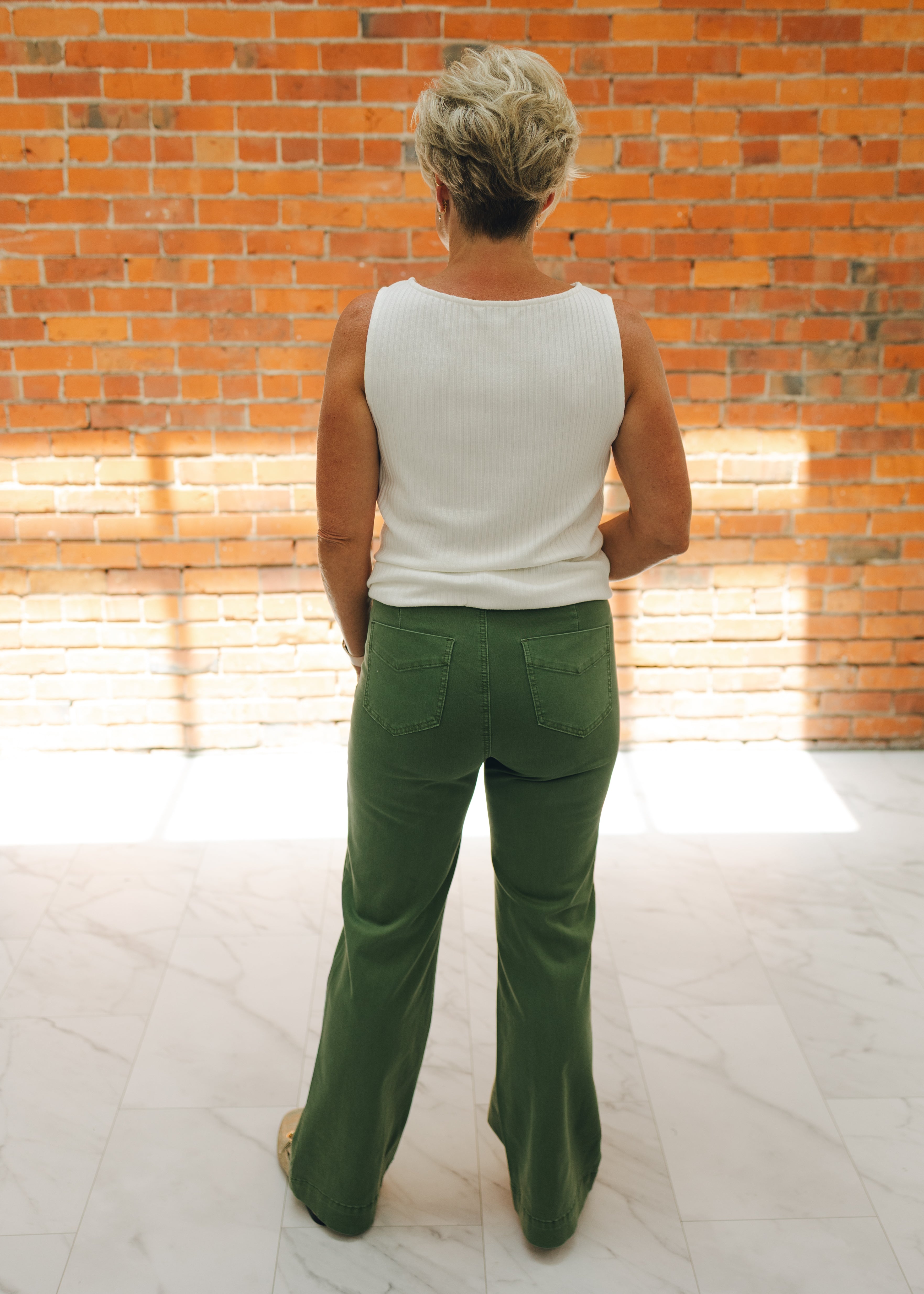 Tribal Fly Front Wide Leg Pants