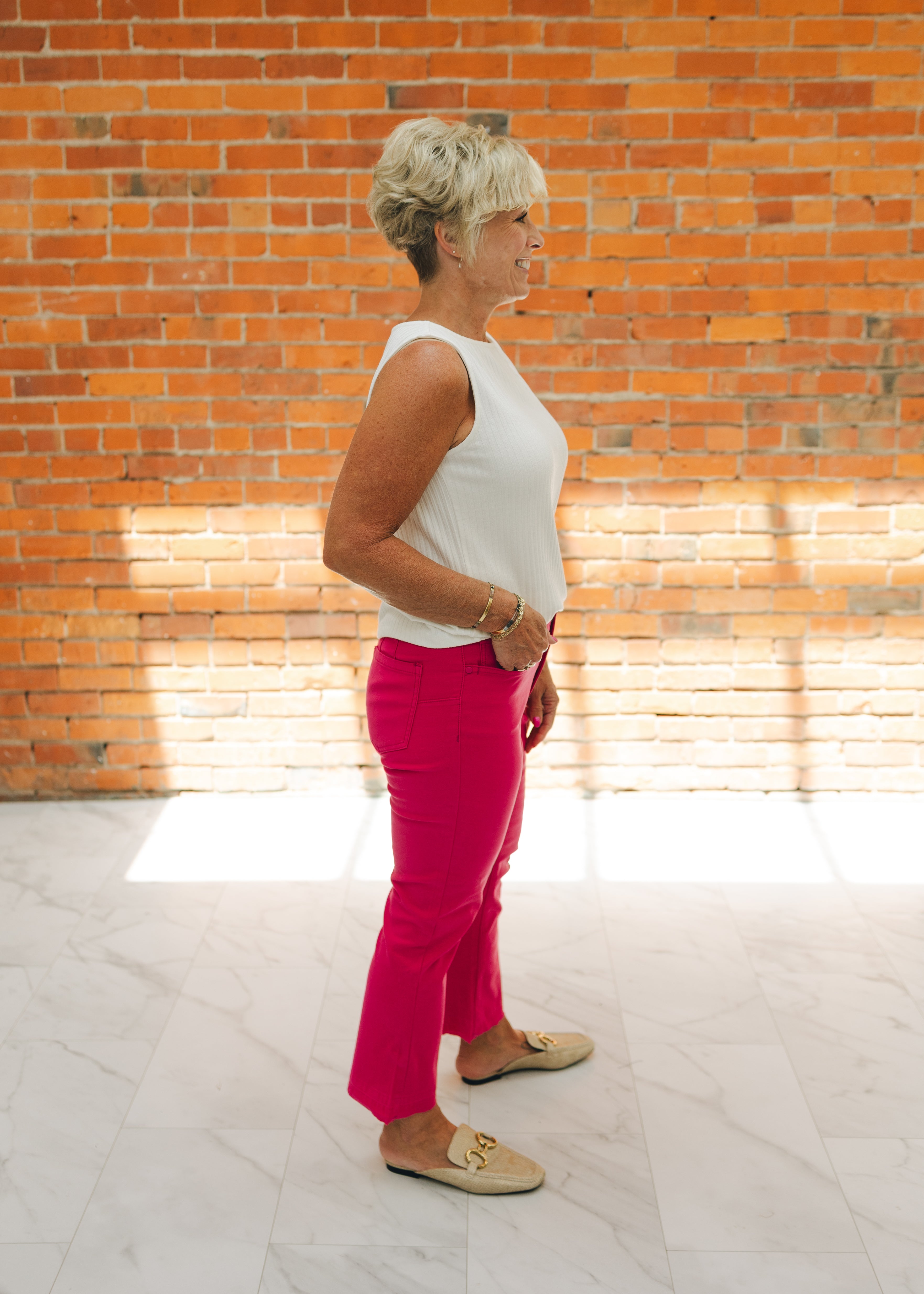 Tribal Sophia Curvy Micro Flare Crop Jeans