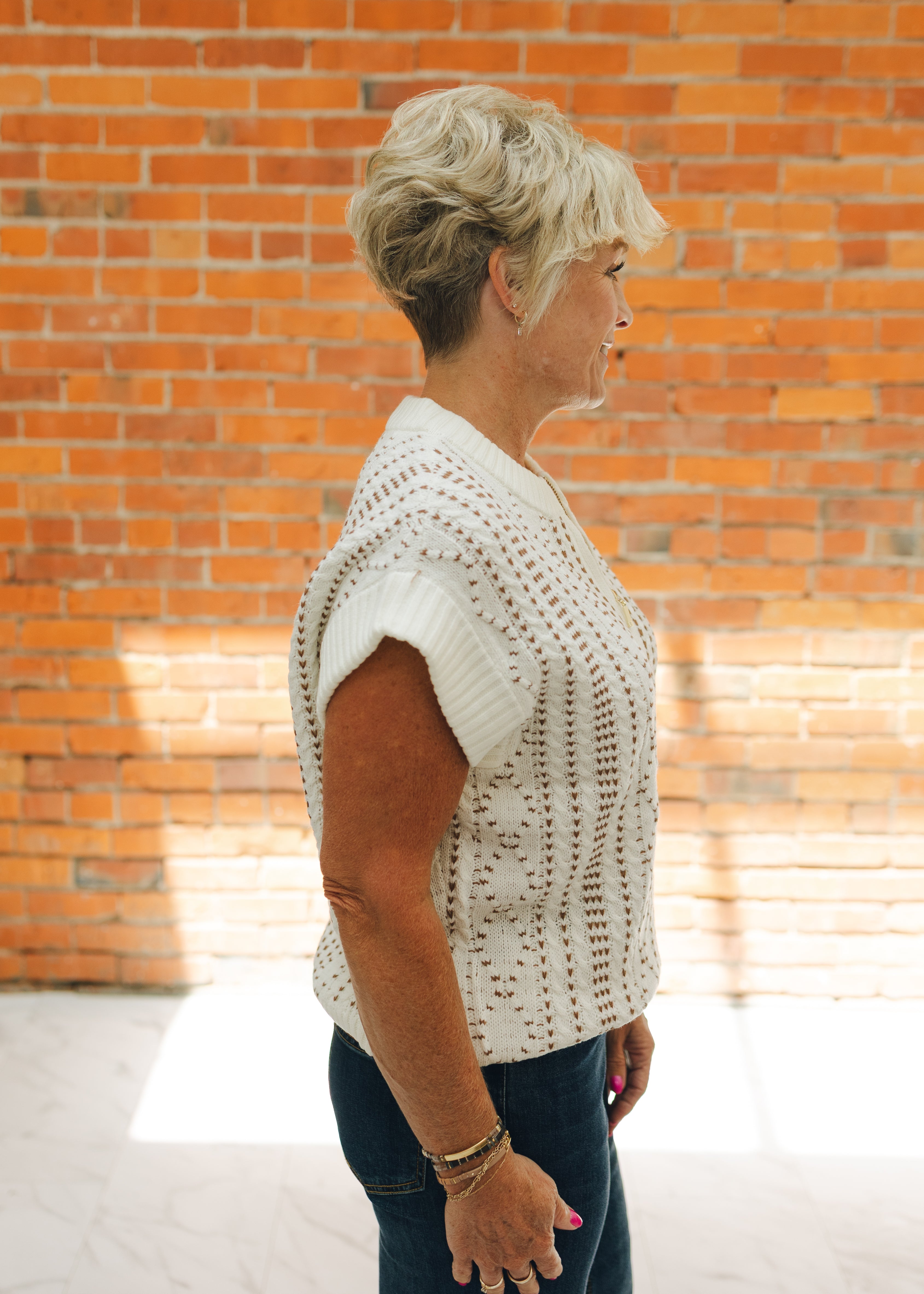 Liverpool Cap Sleeve Dolman 1/2 Zip Sweater