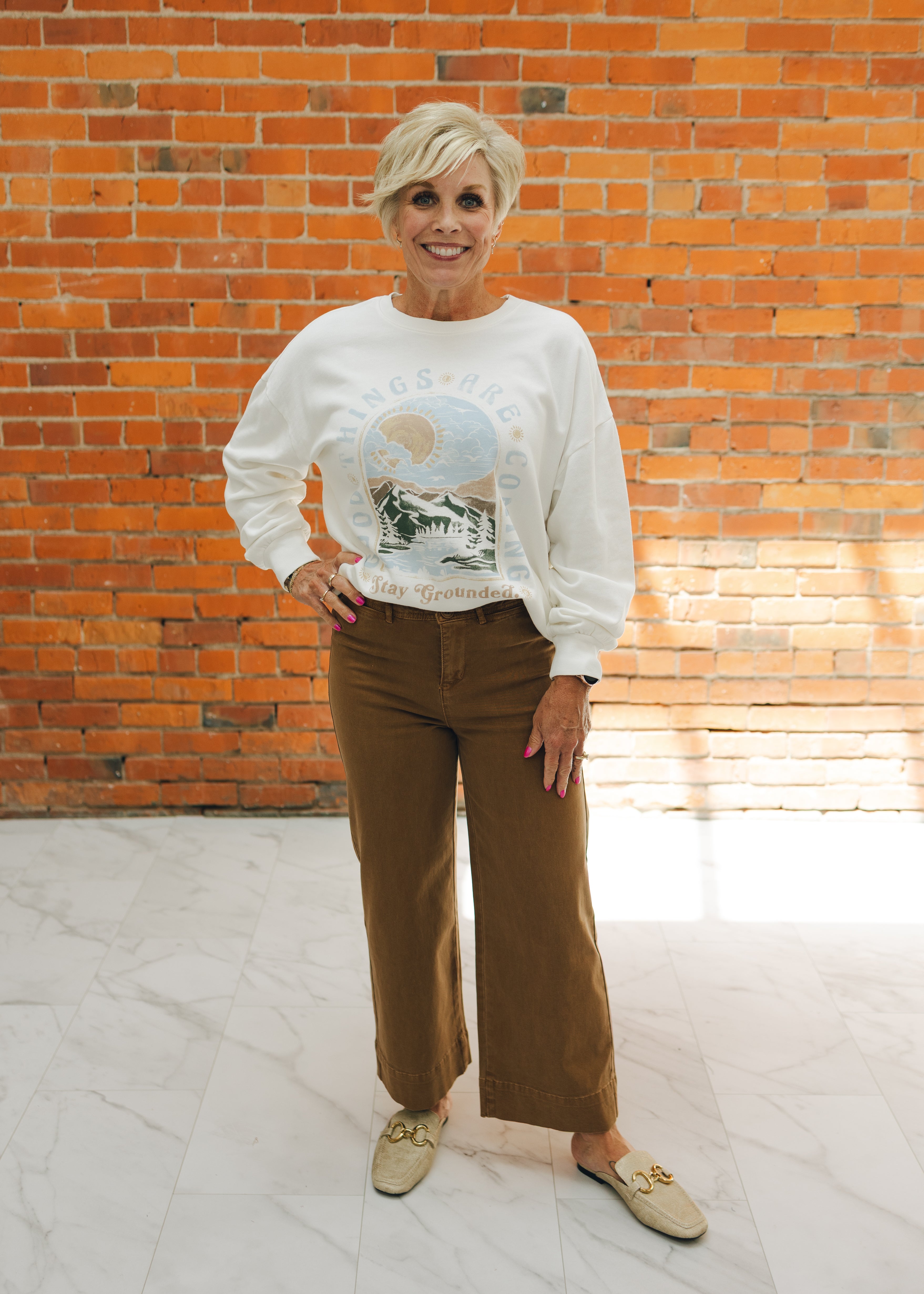 Tribal HR Fly Front Palazzo Jean