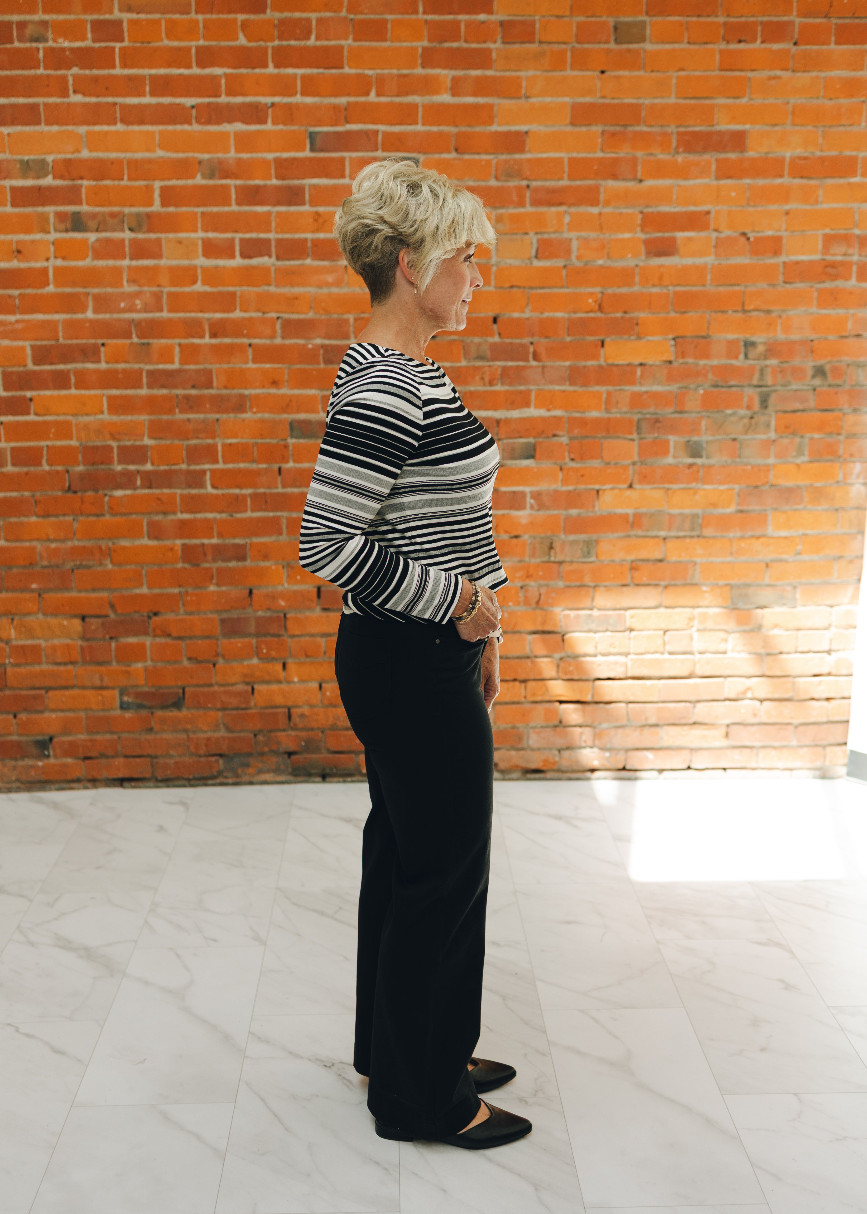 Tribal Fly Front Wide Leg Pants