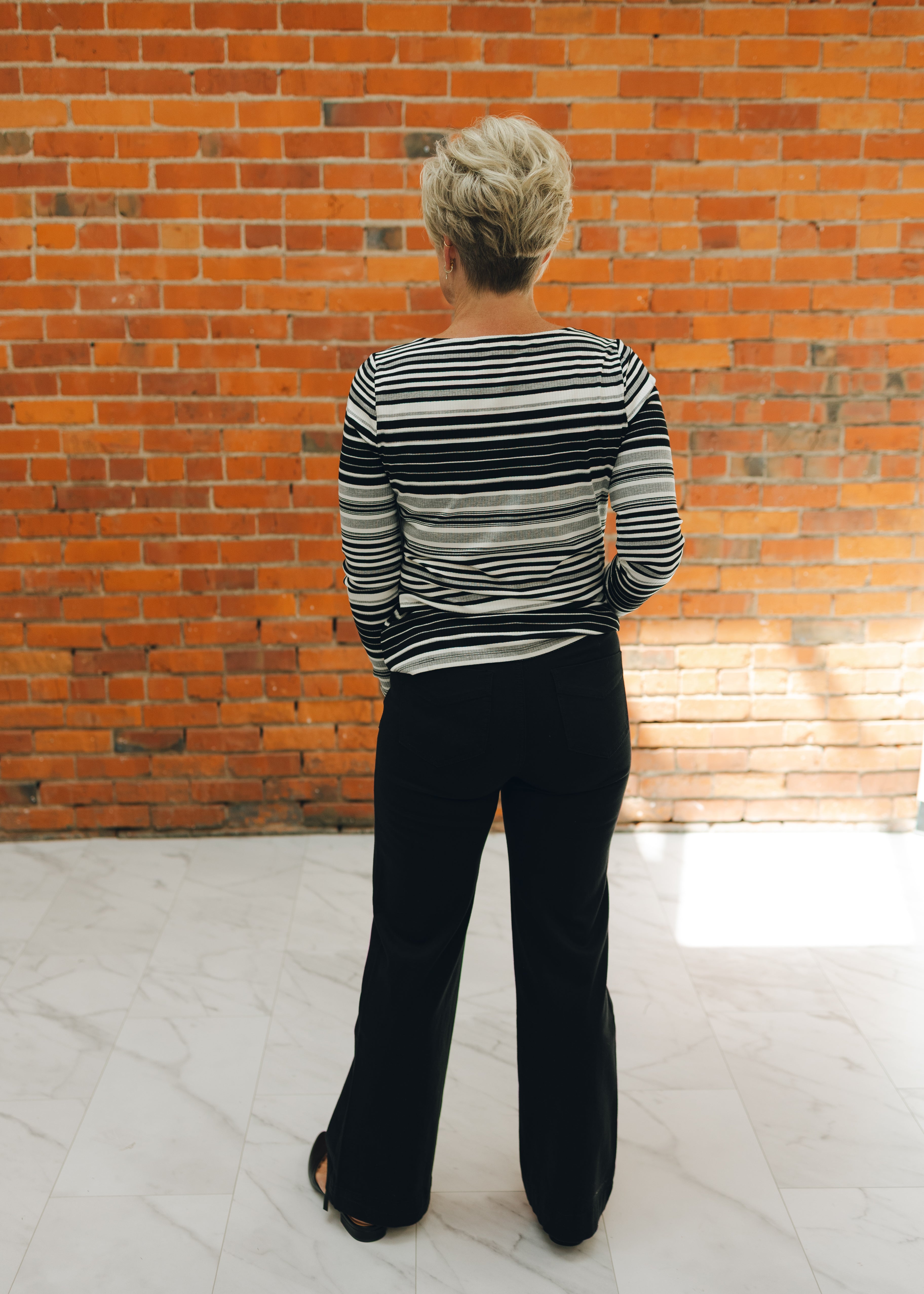 Tribal Fly Front Wide Leg Pants