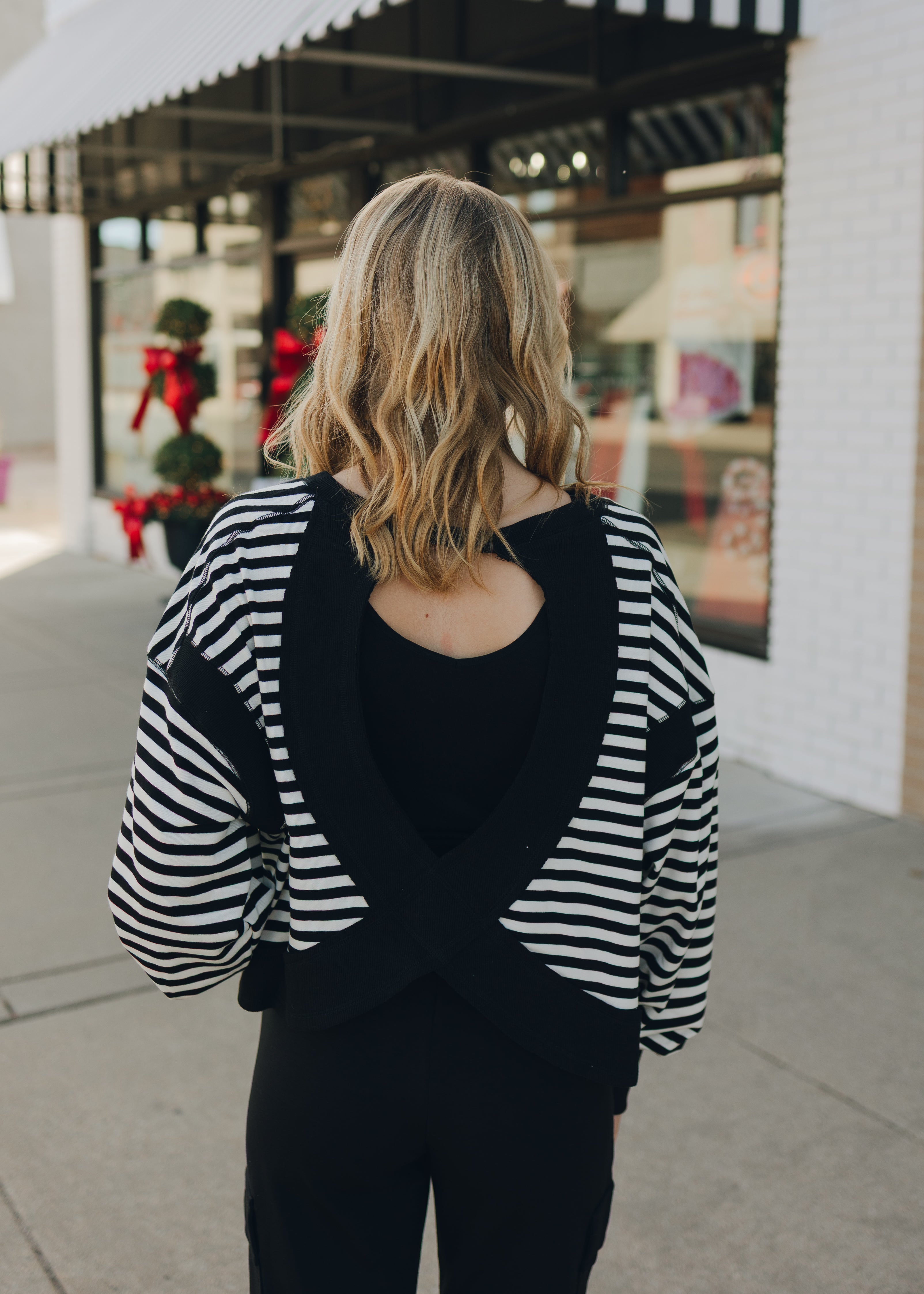 Open Back Long Sleeve Top