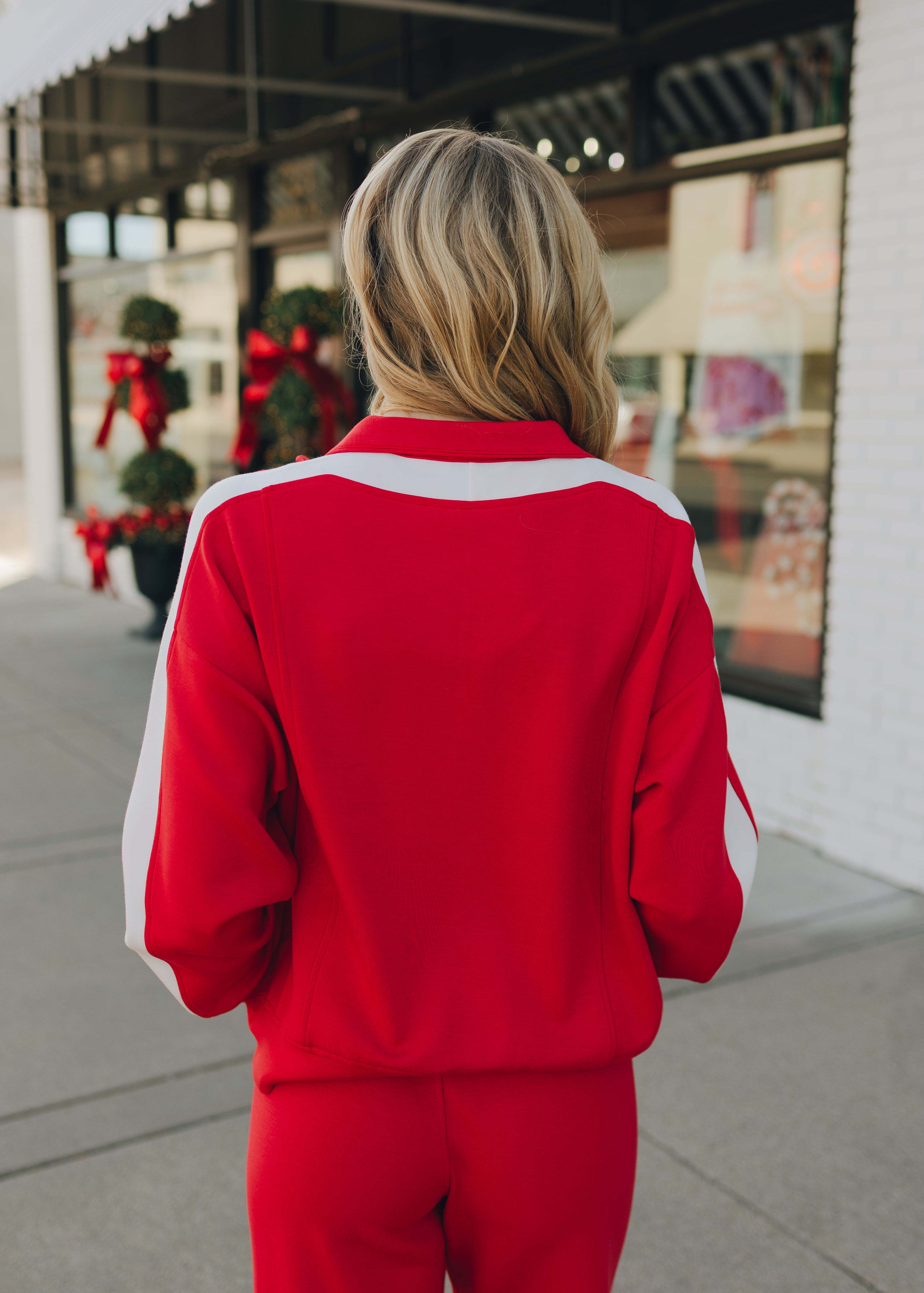 Modal Striping Zip Up Jacket