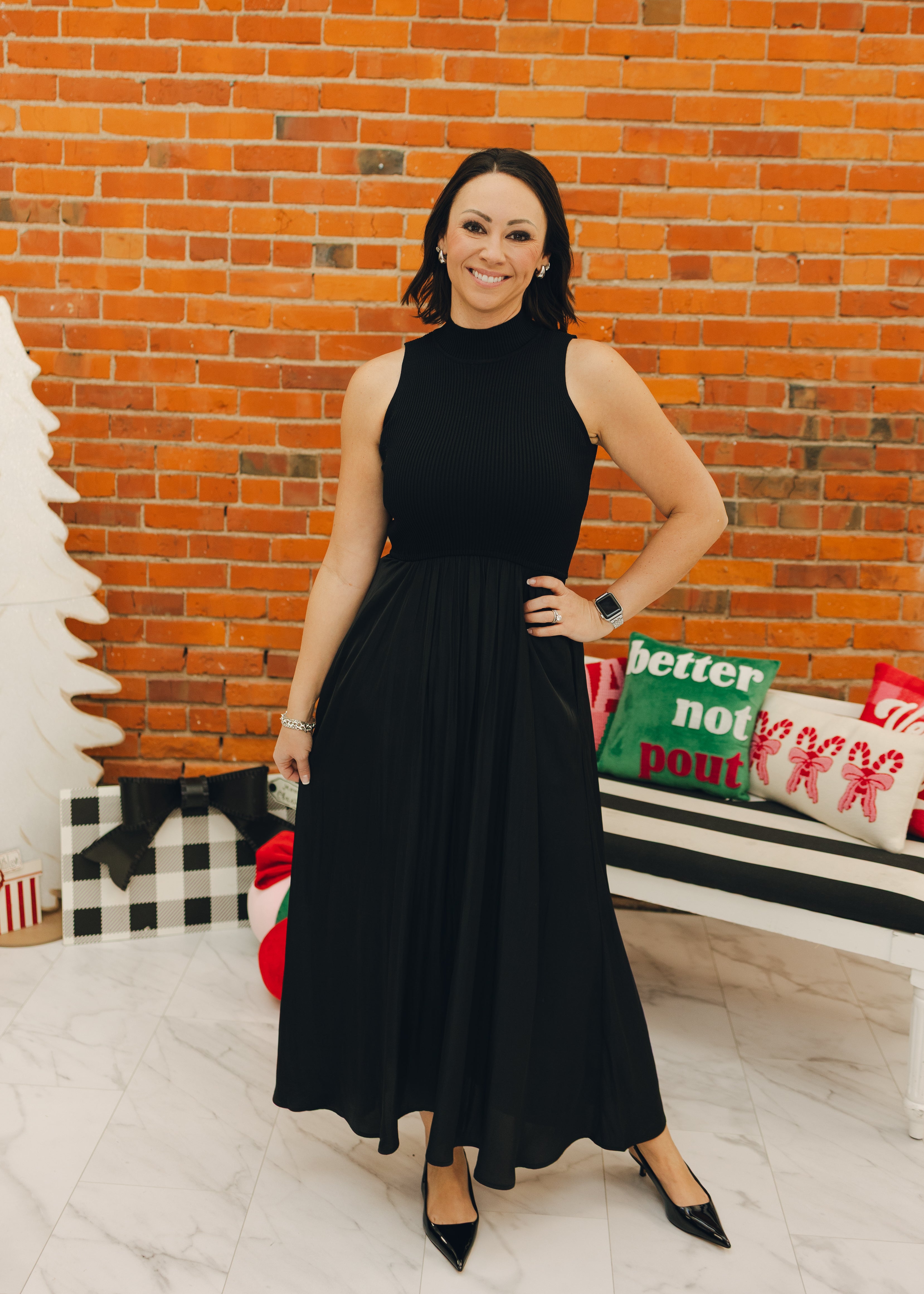 Maci Mock Neck Sleeveless Dress