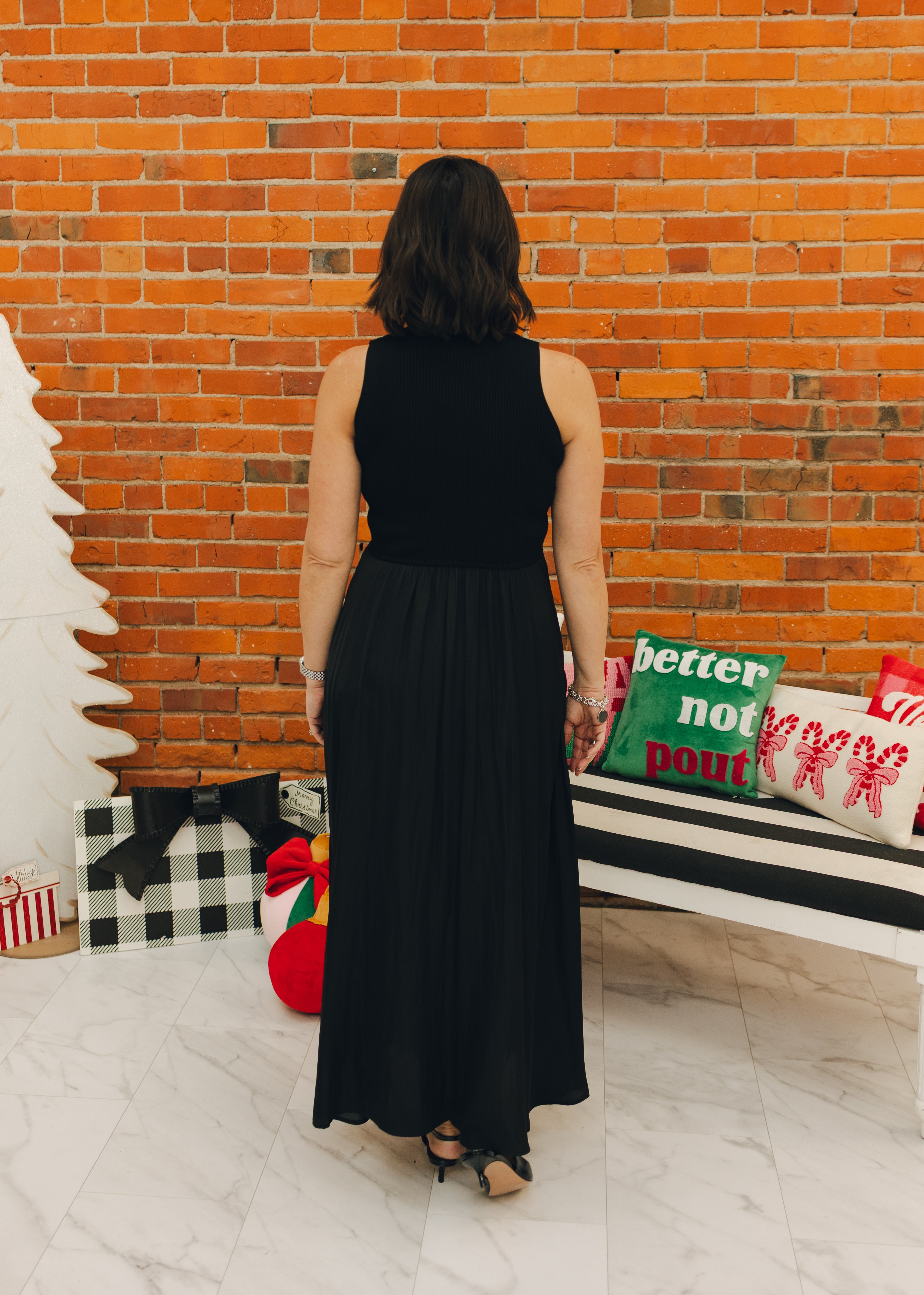 Maci Mock Neck Sleeveless Dress