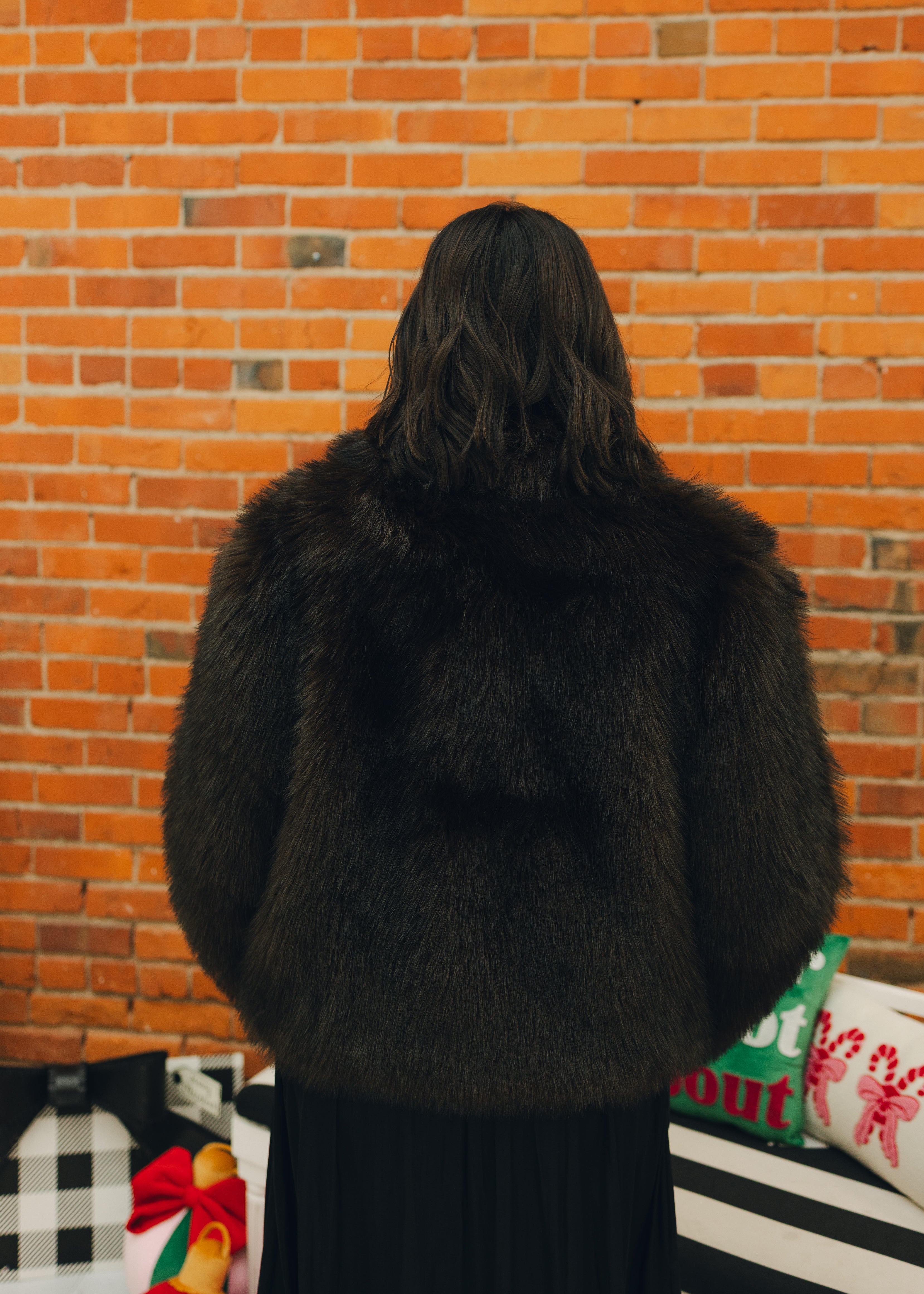 Cropped Faux Fur Jacket