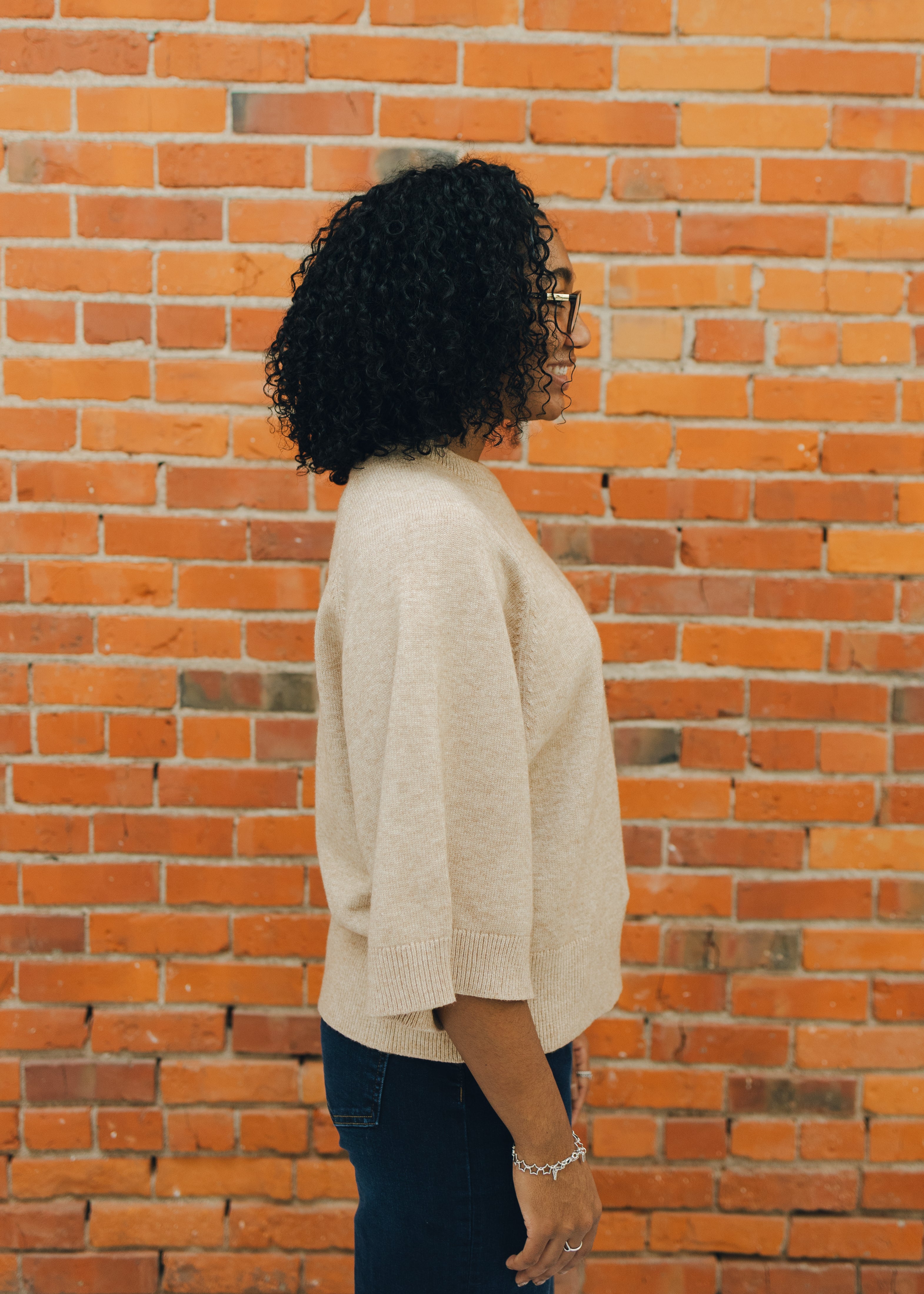 Drop Shoulder Comfy Sweater - Oatmeal