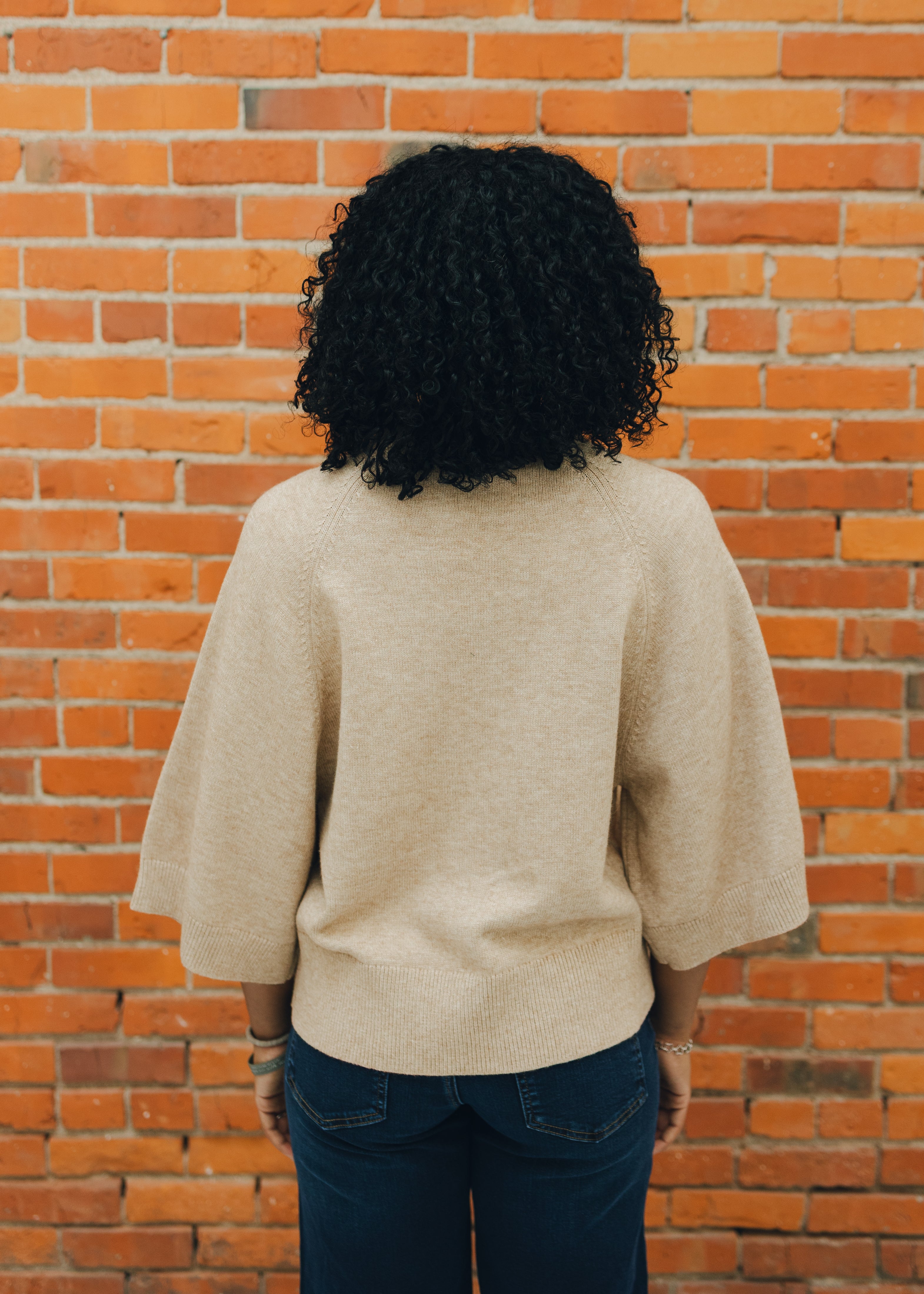 Drop Shoulder Comfy Sweater - Oatmeal