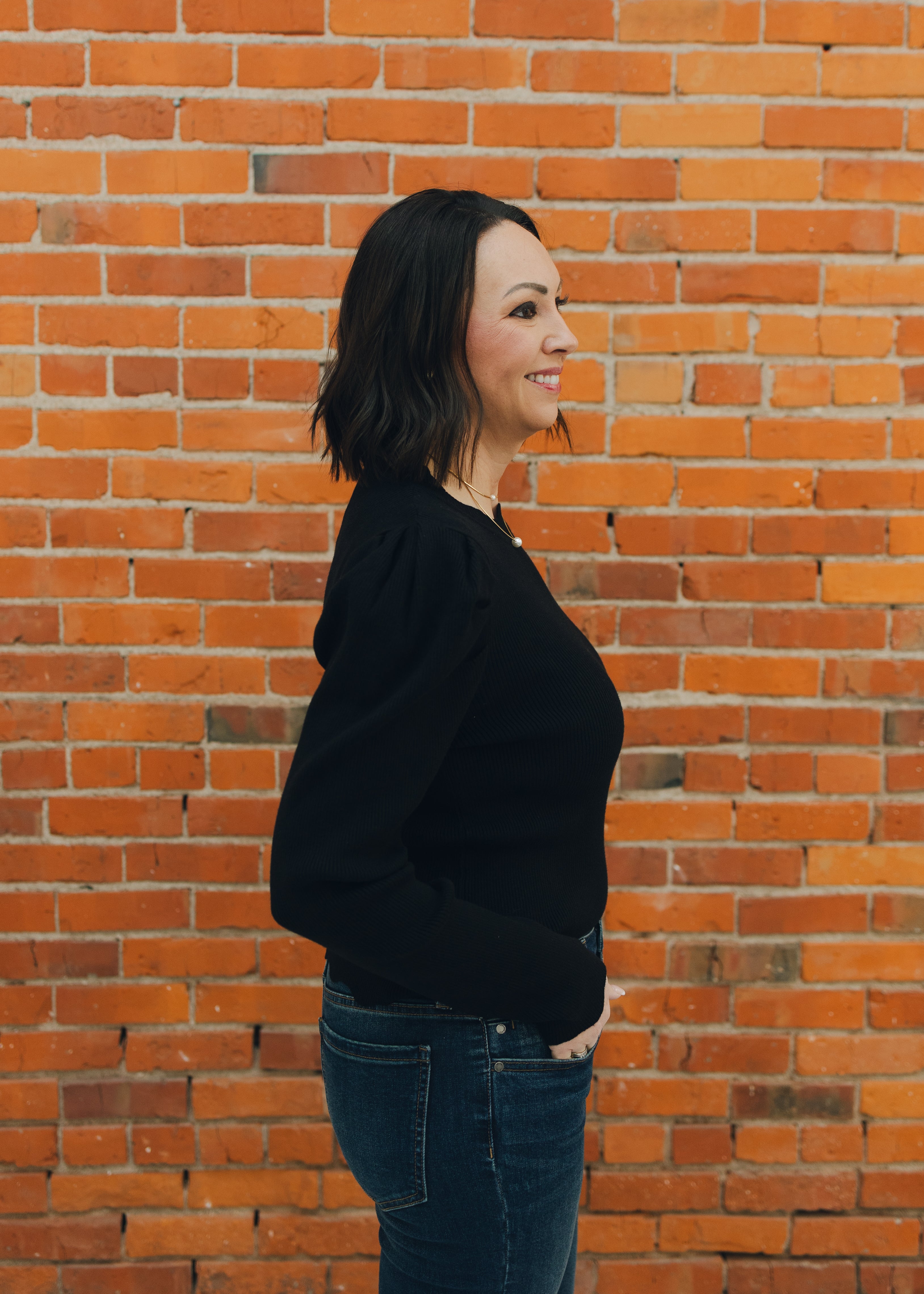 Ribbed Puffed Long Sleeve Sweater