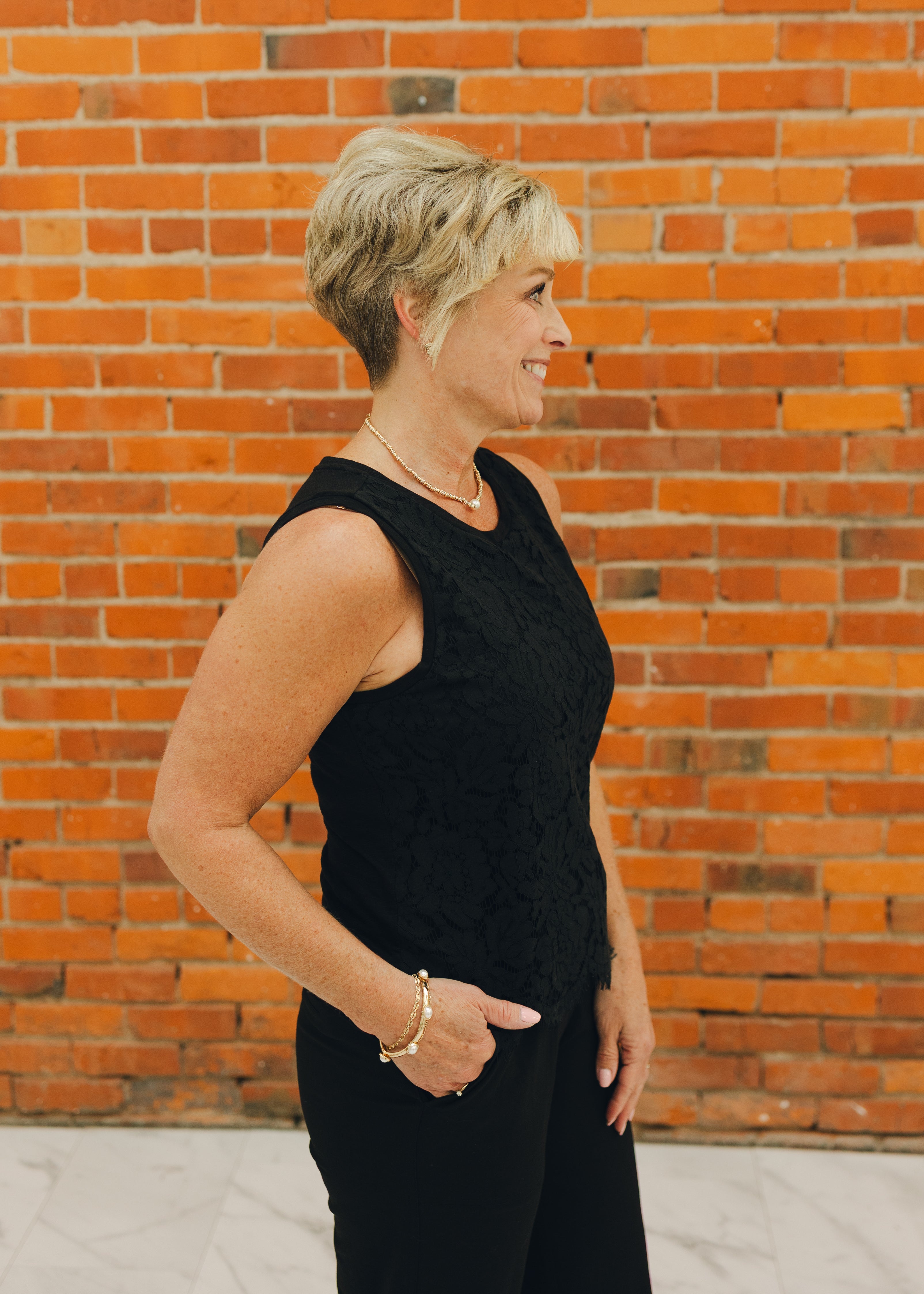 Liverpool Sleeveless Lace Top