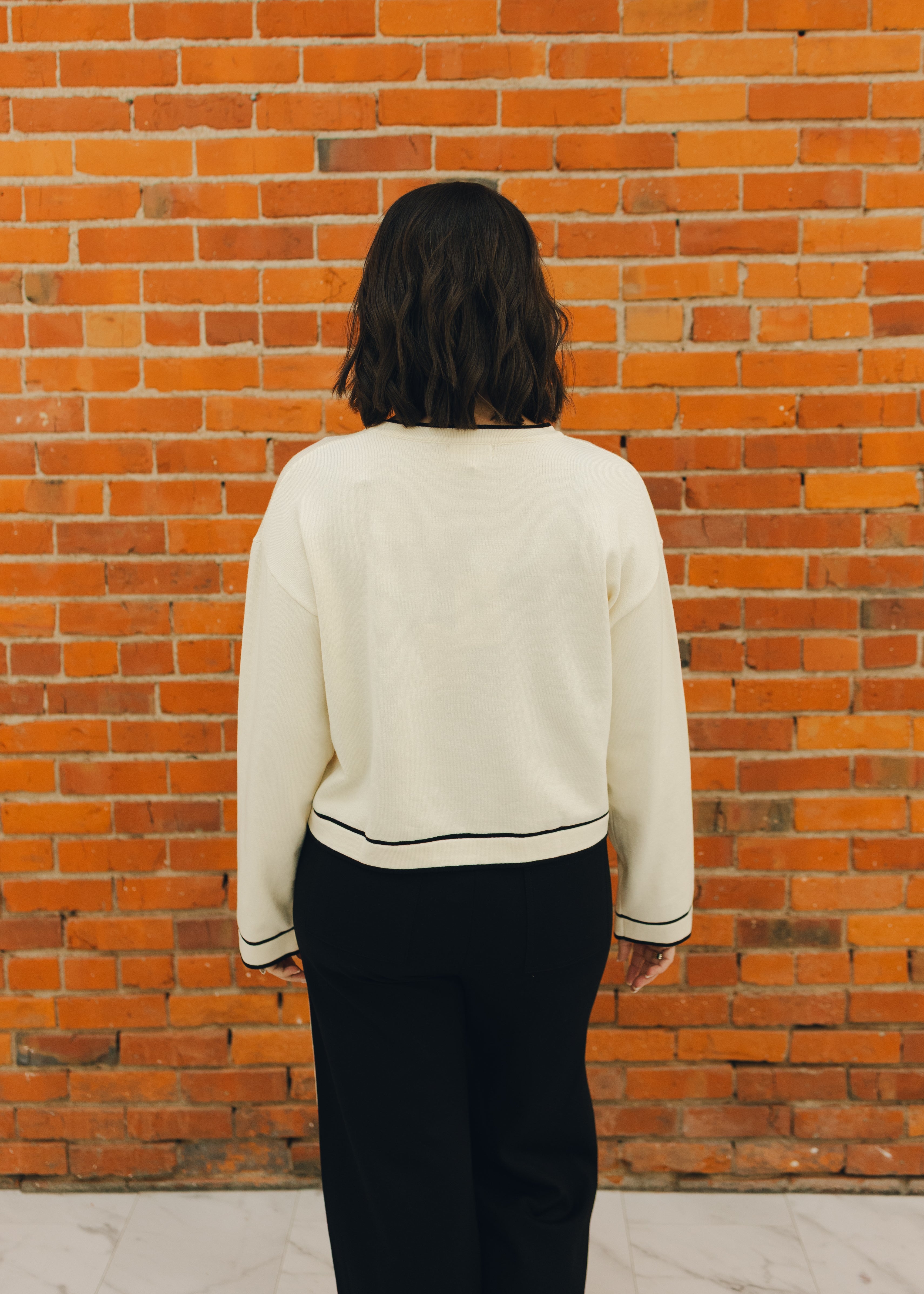 Elan Contrast Crew Neck Sweater