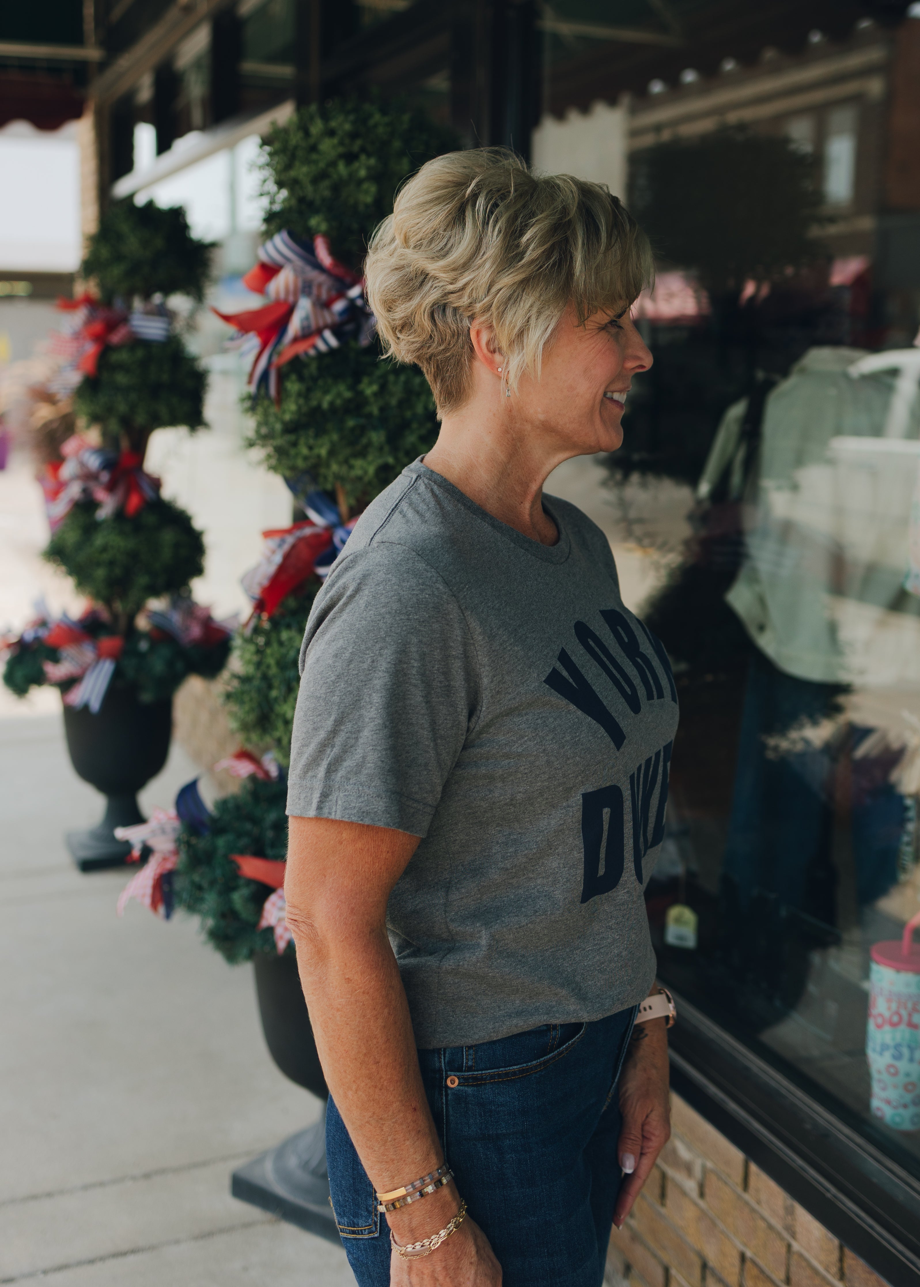 York Dukes Navy on Grey Graphic