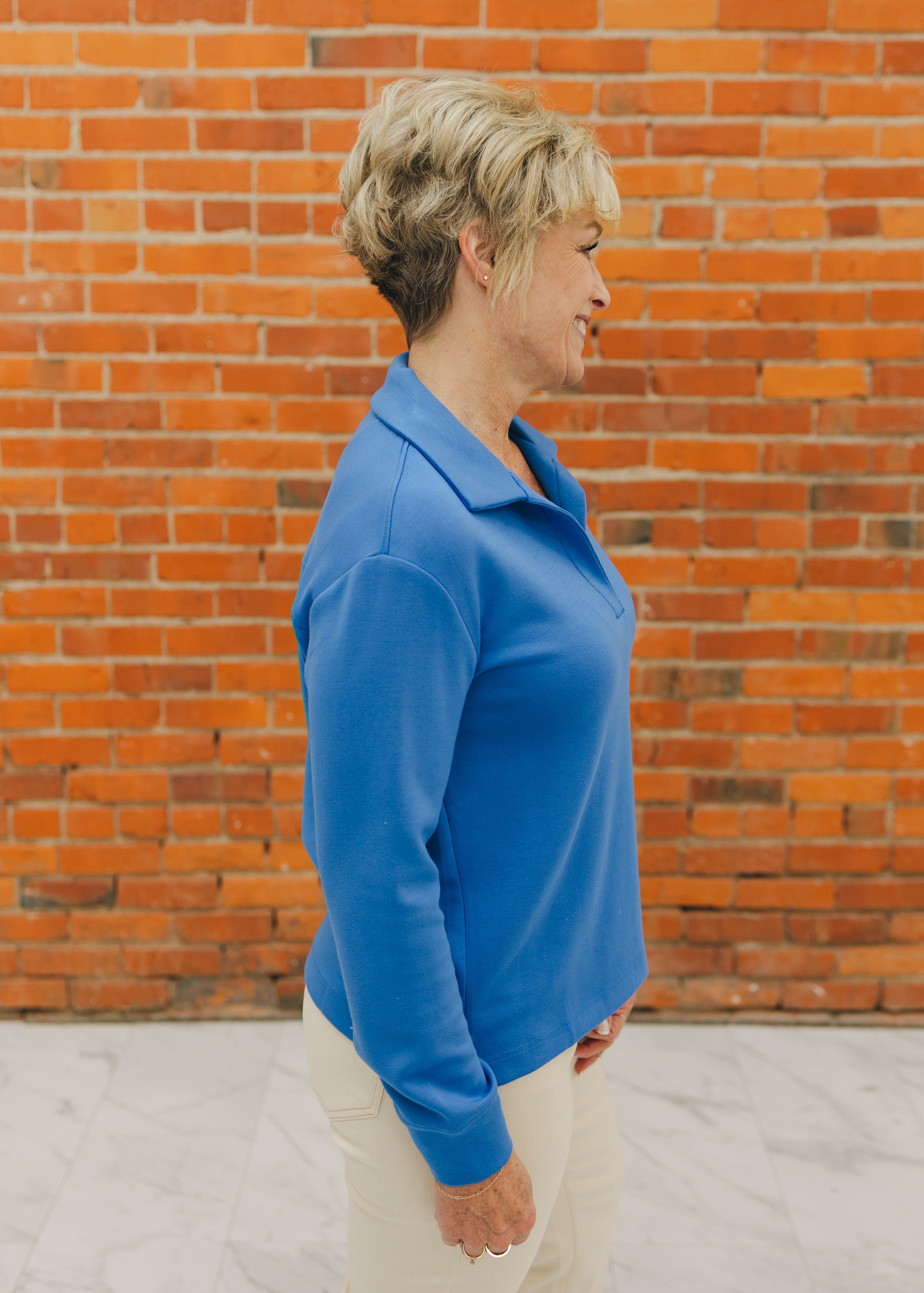 Tribal L/S Johnny Collar Top