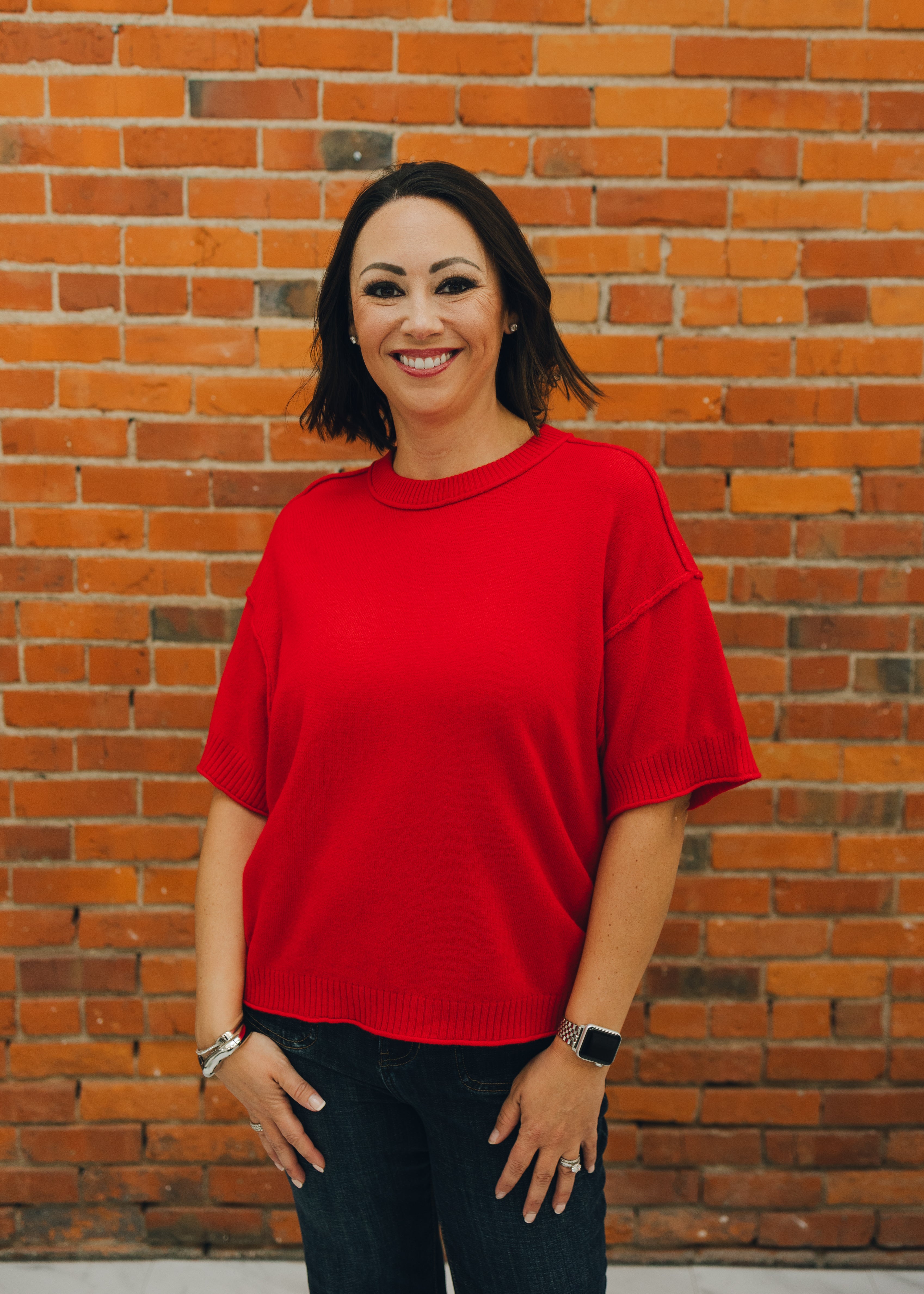 Raw Edge Accent Comfy Sweater