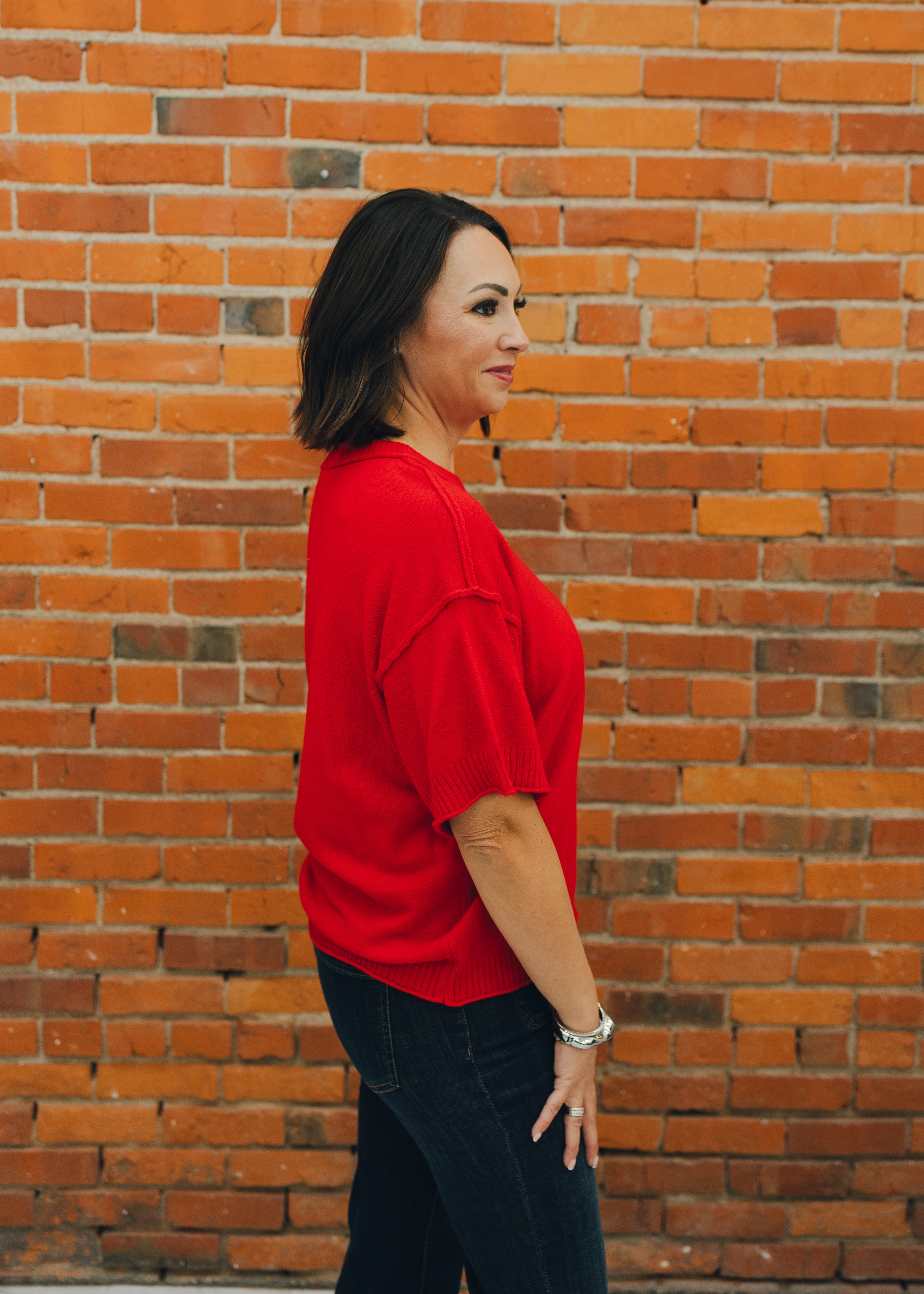 Raw Edge Accent Comfy Sweater