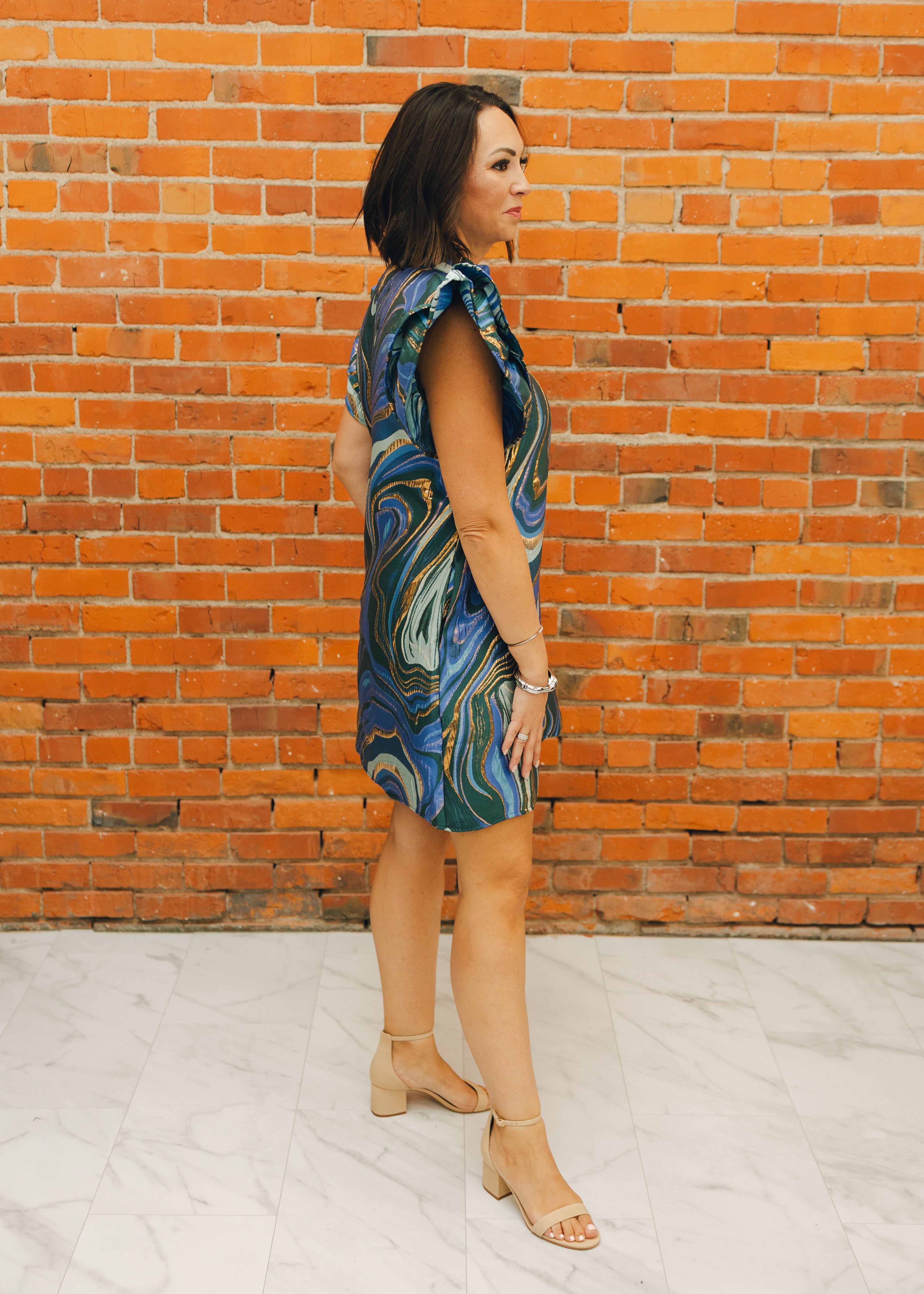 Abstract Jacquard Dress w/ Lurex
