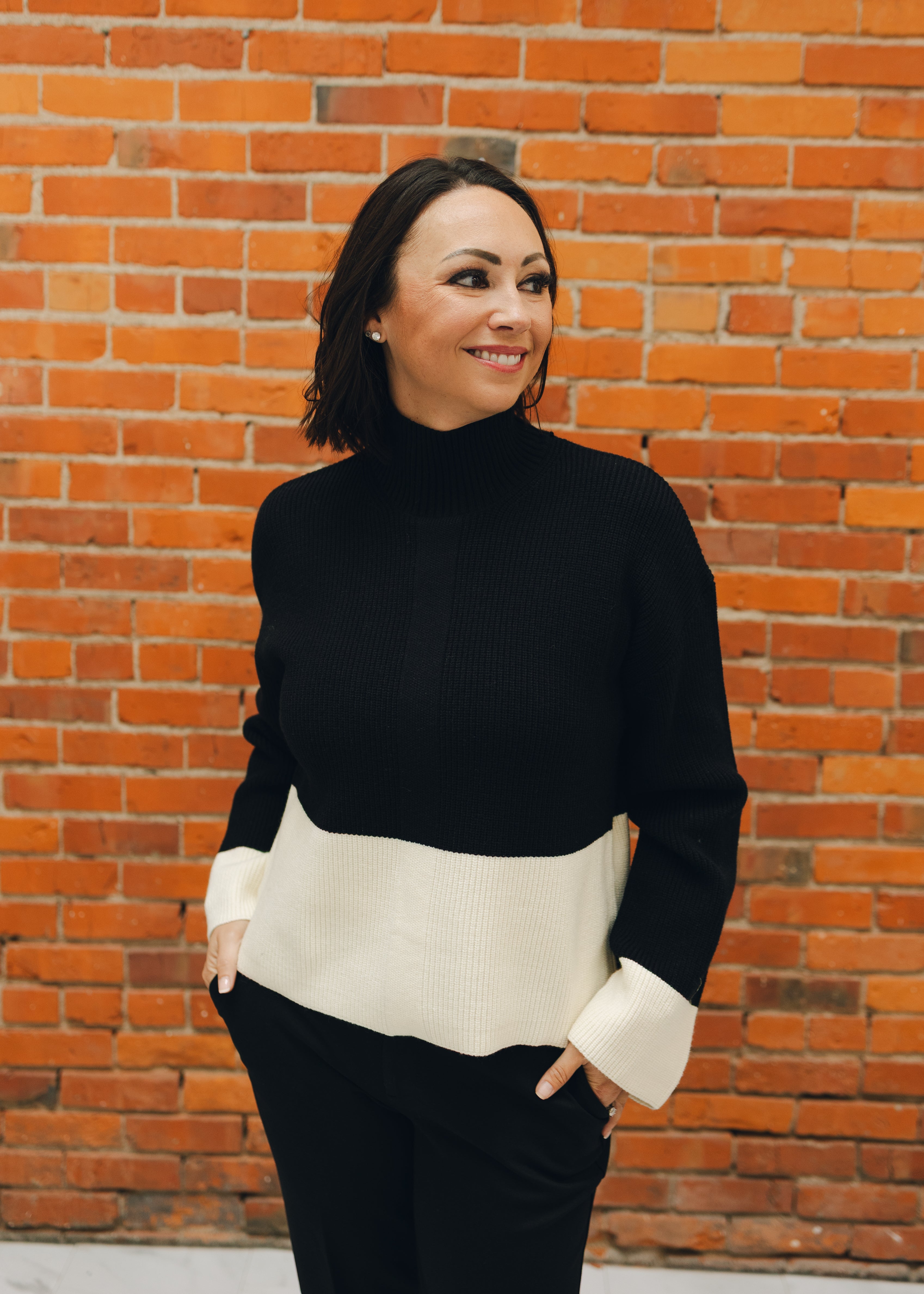 Black & White Colorblock Sweater