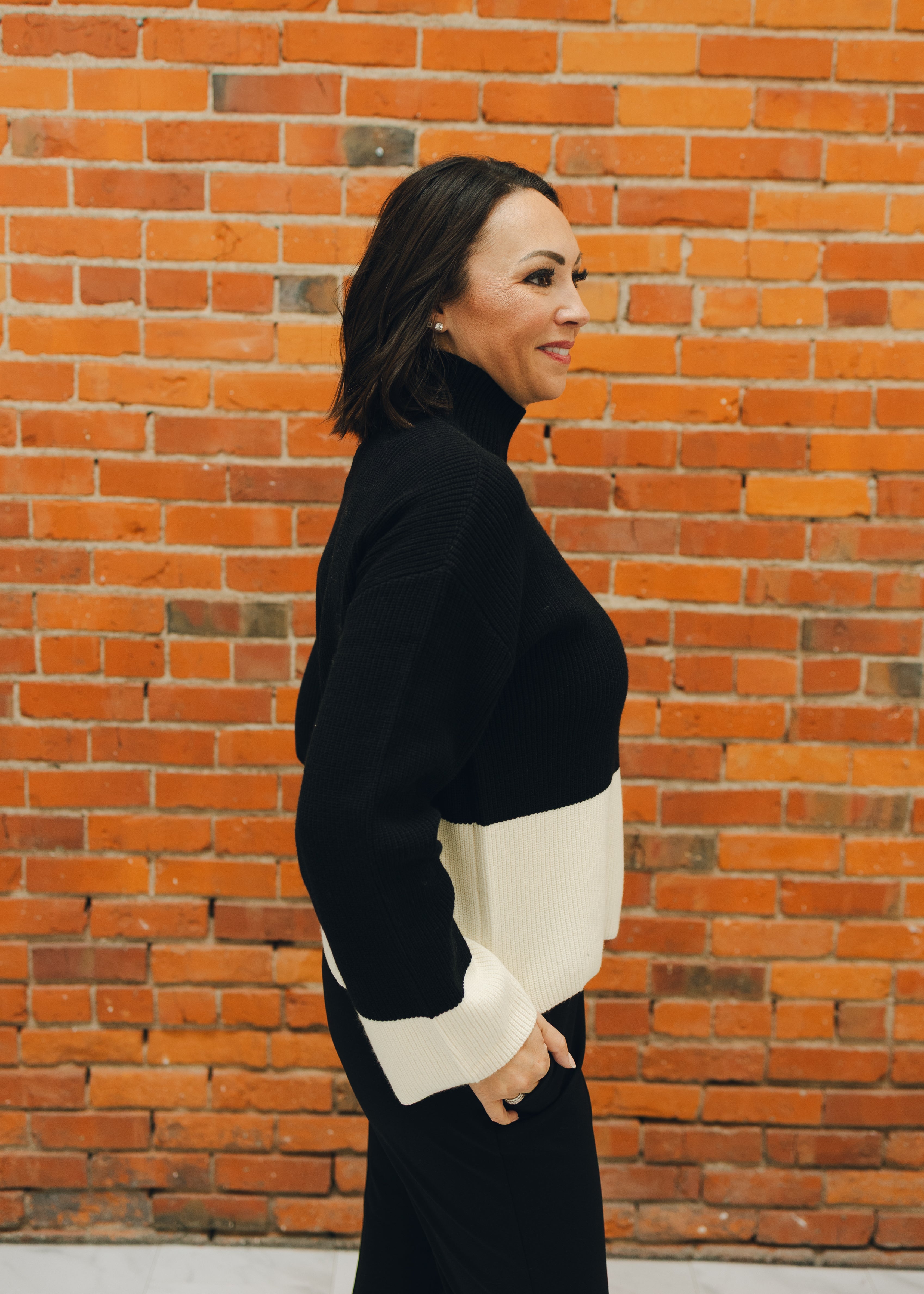 Black & White Colorblock Sweater