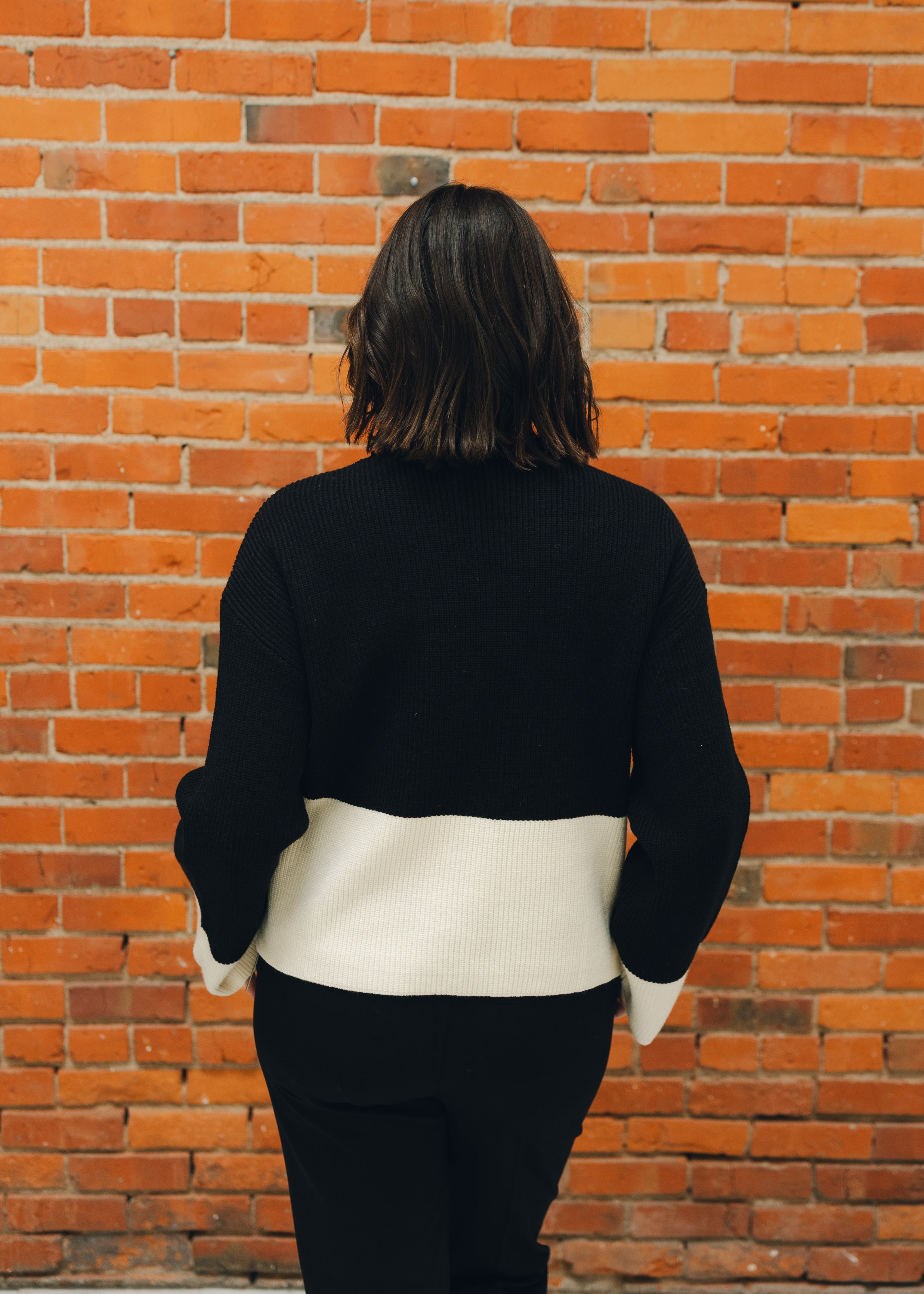 Black & White Colorblock Sweater