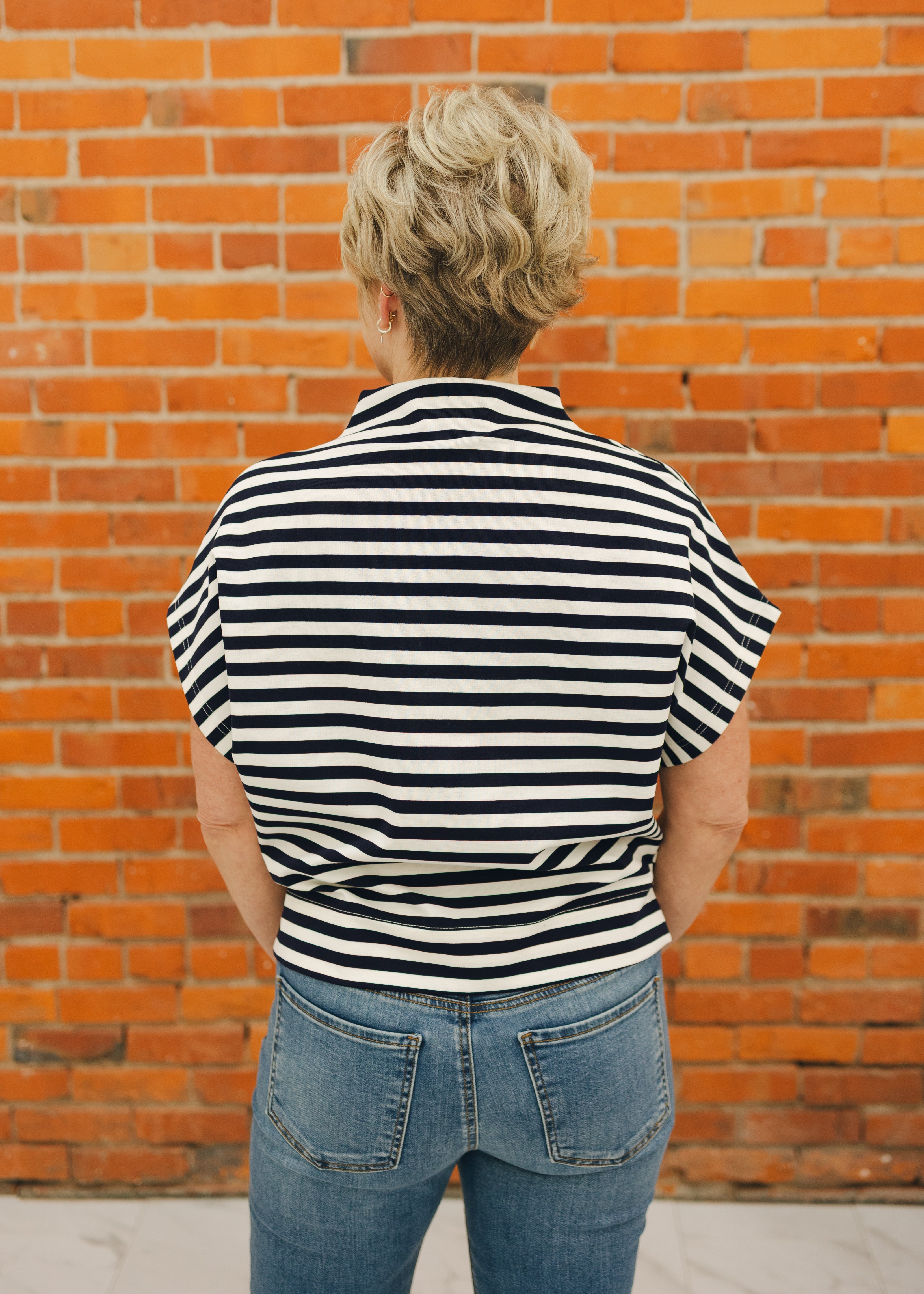 Striped Loose Fit Short Sleeve Top