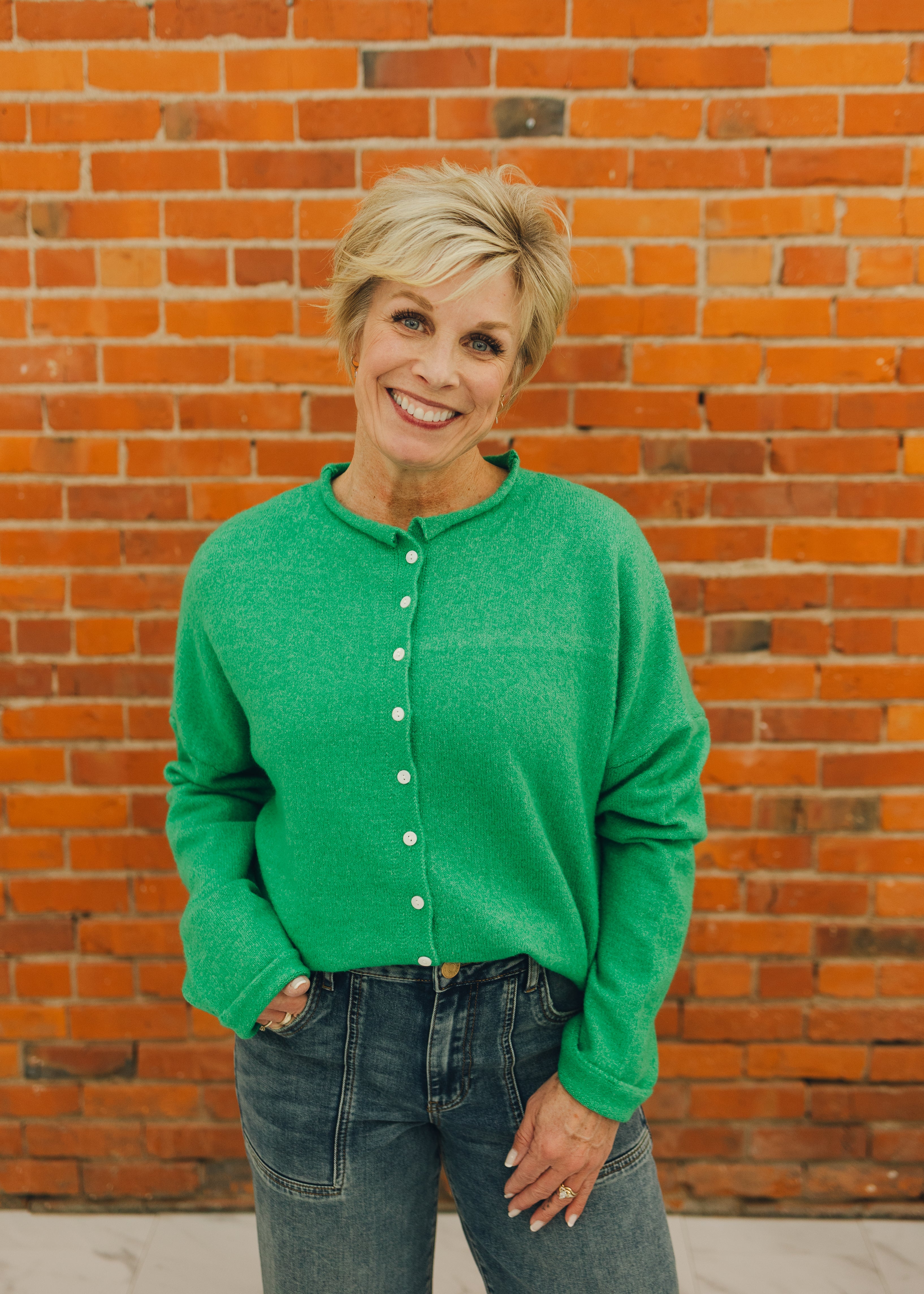 Solid Button Down Cardigan