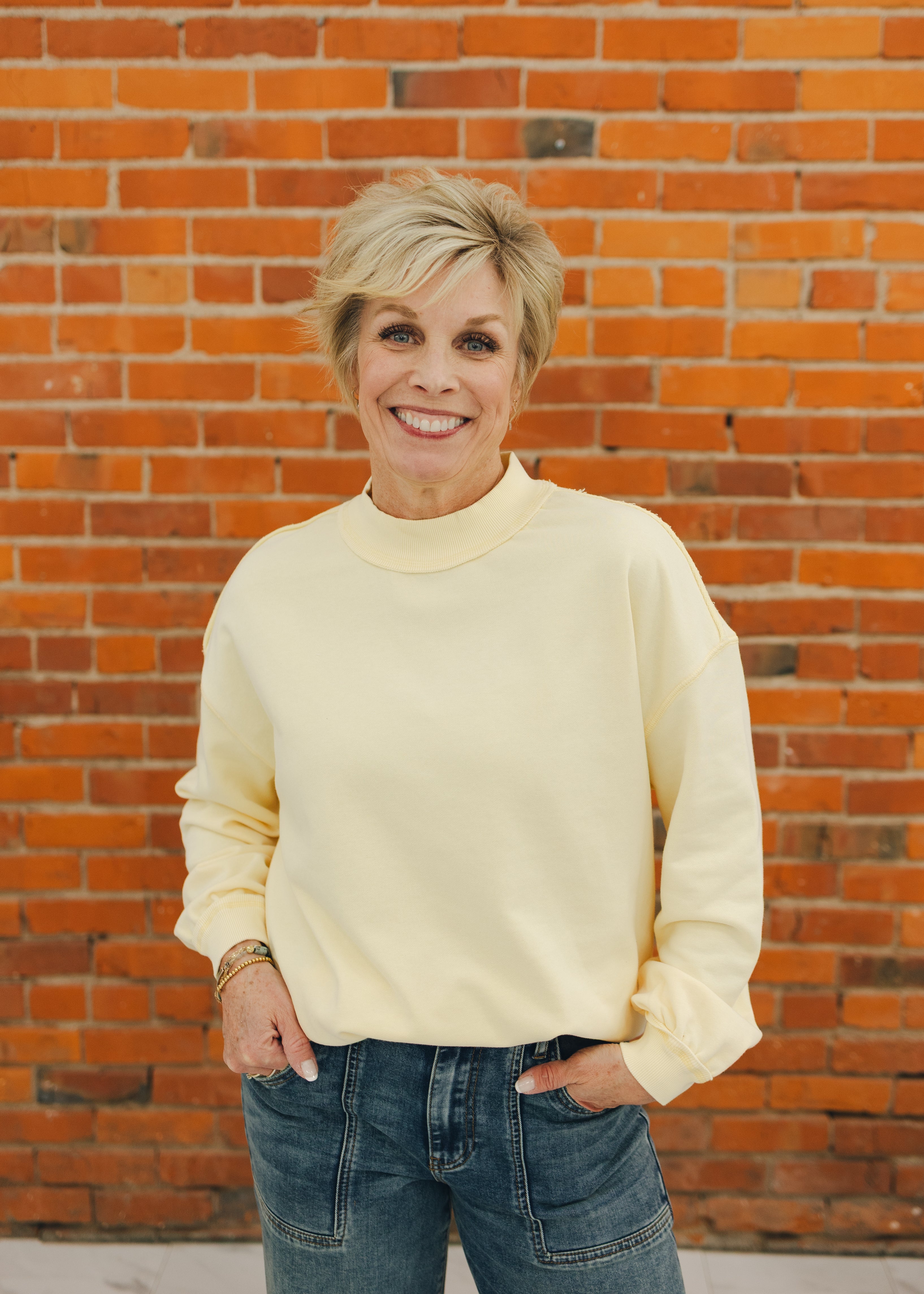 Snow Washed Long Sleeve Sweatshirt
