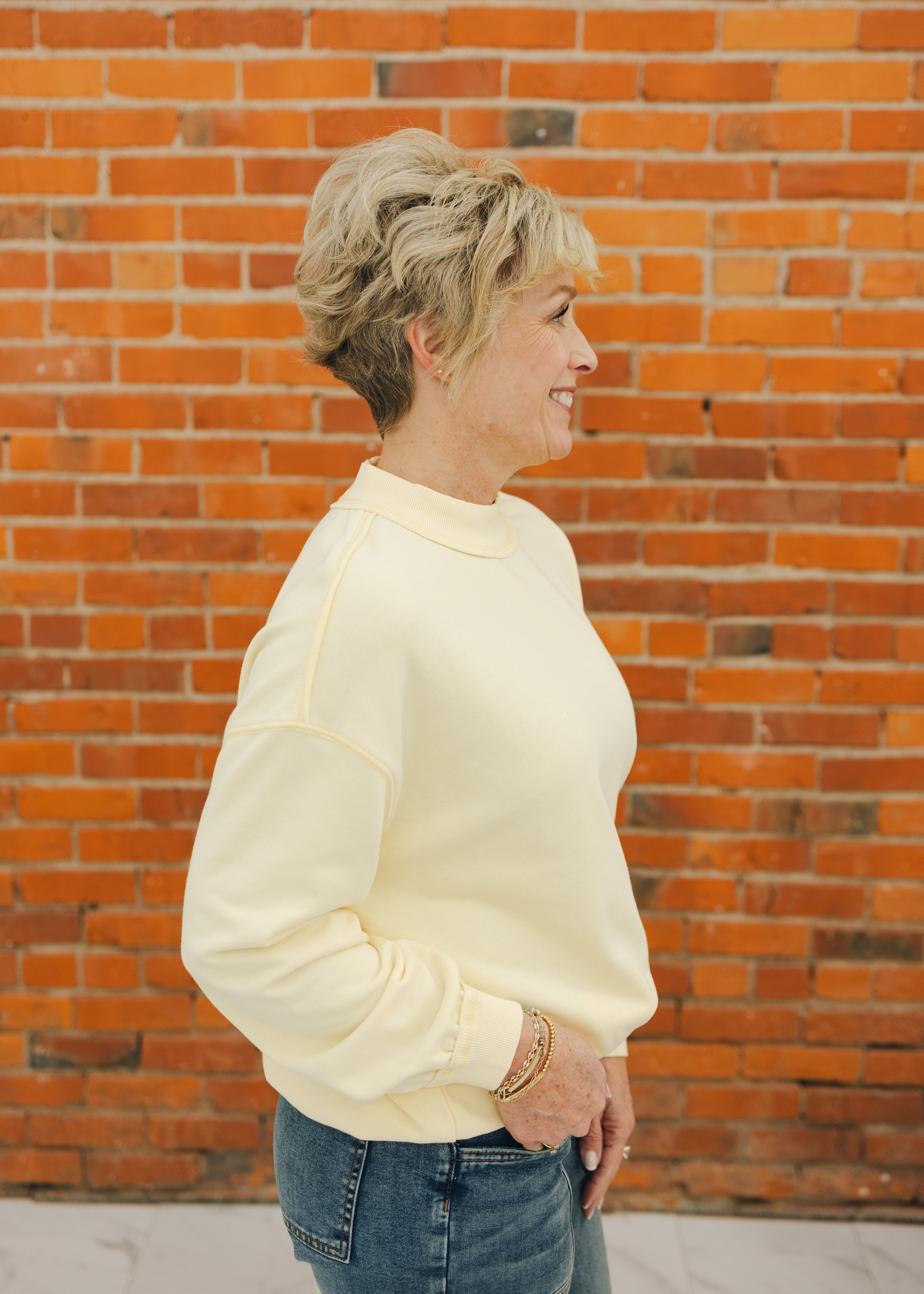 Snow Washed Long Sleeve Sweatshirt