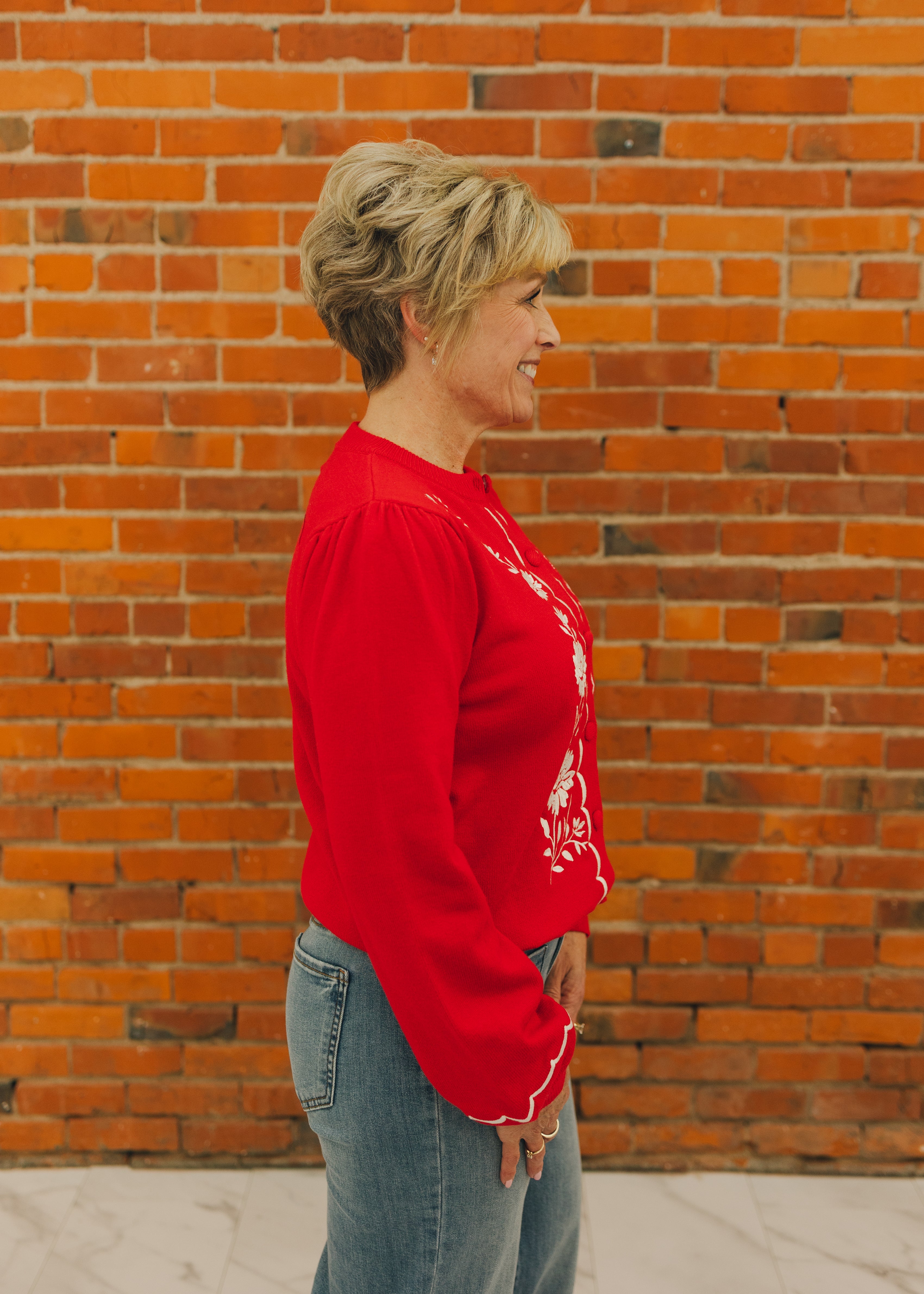 Detailed Balloon Sleeve Cardigan