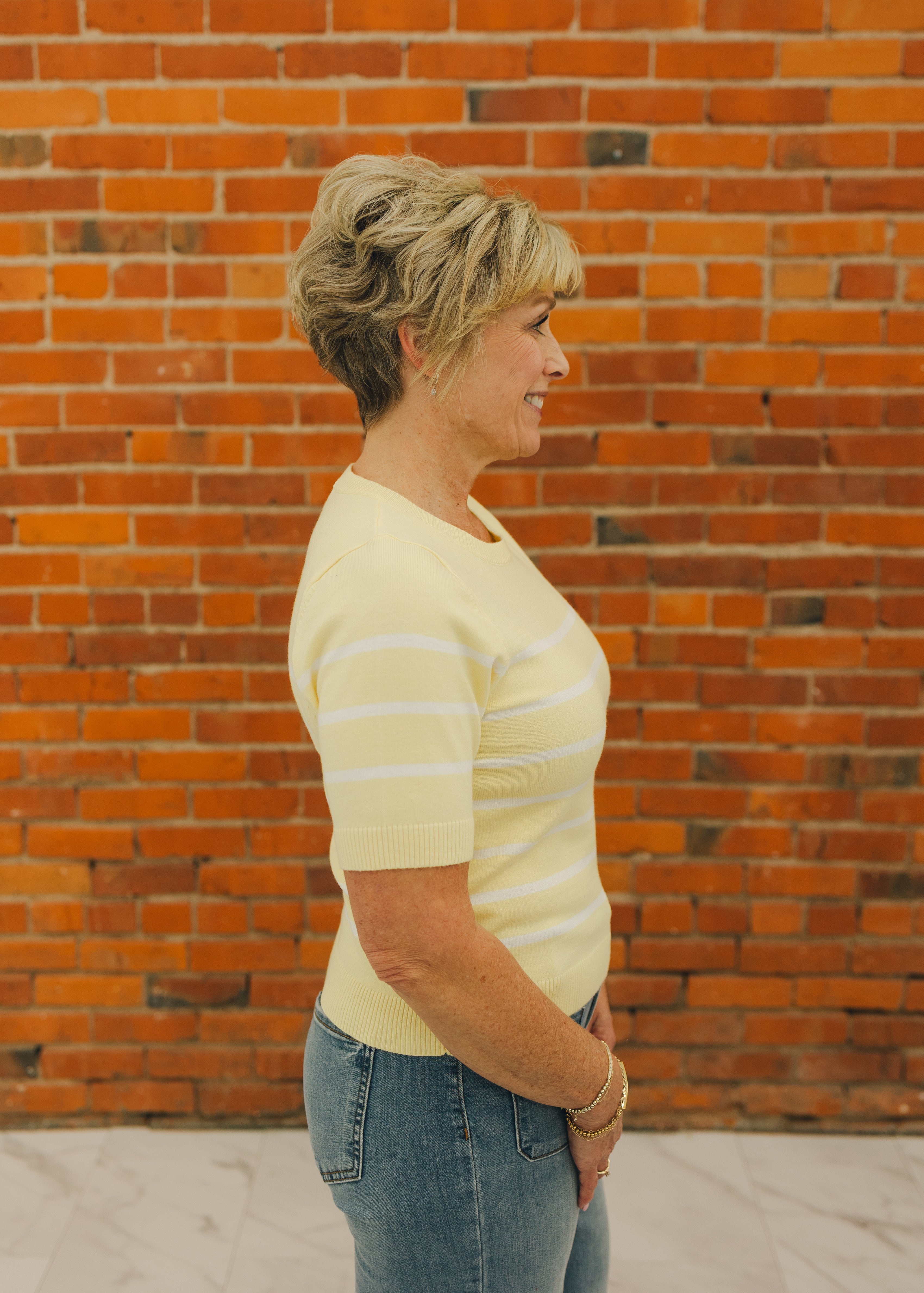 Short Sleeve Preppy Striped Top