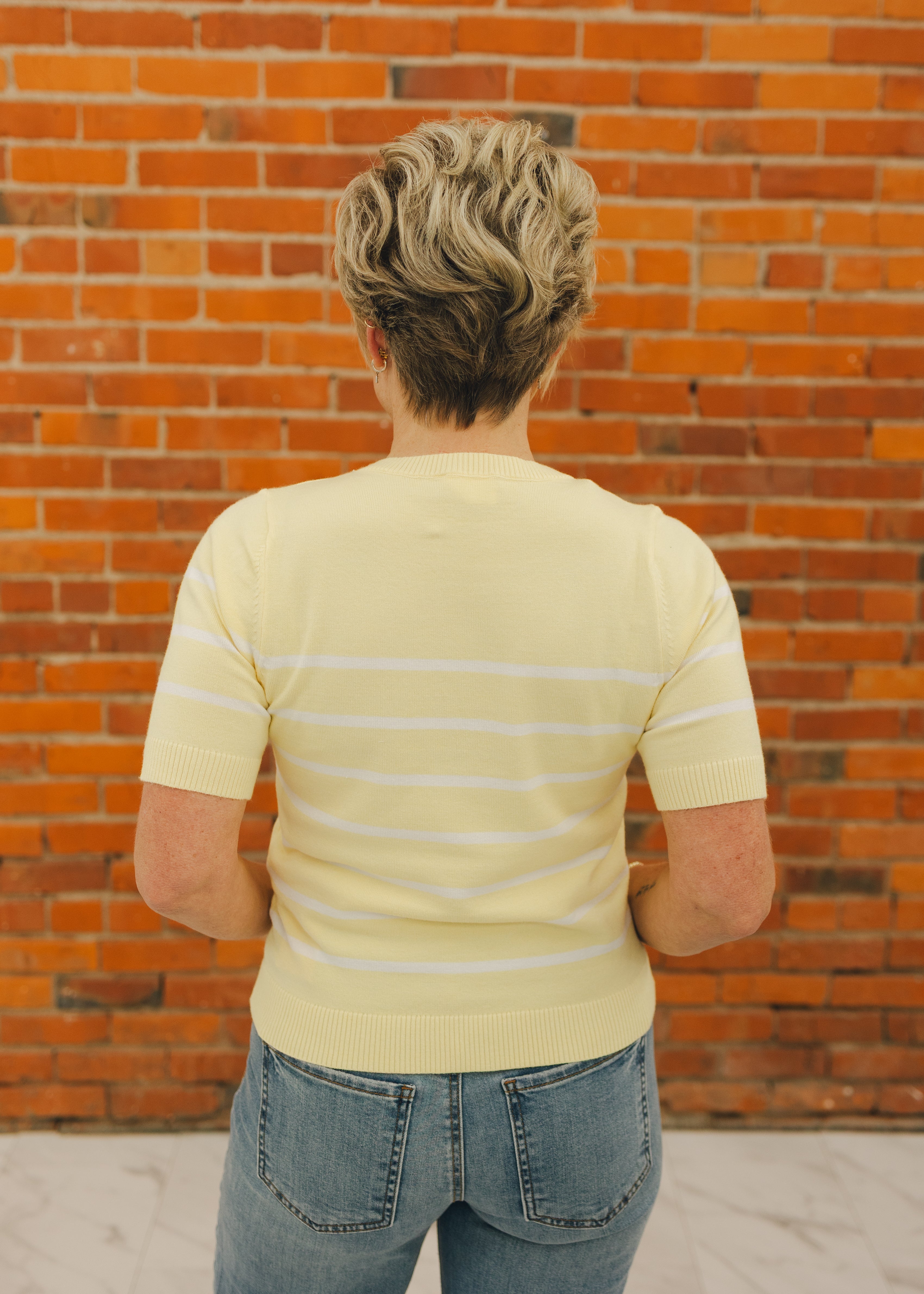 Short Sleeve Preppy Striped Top