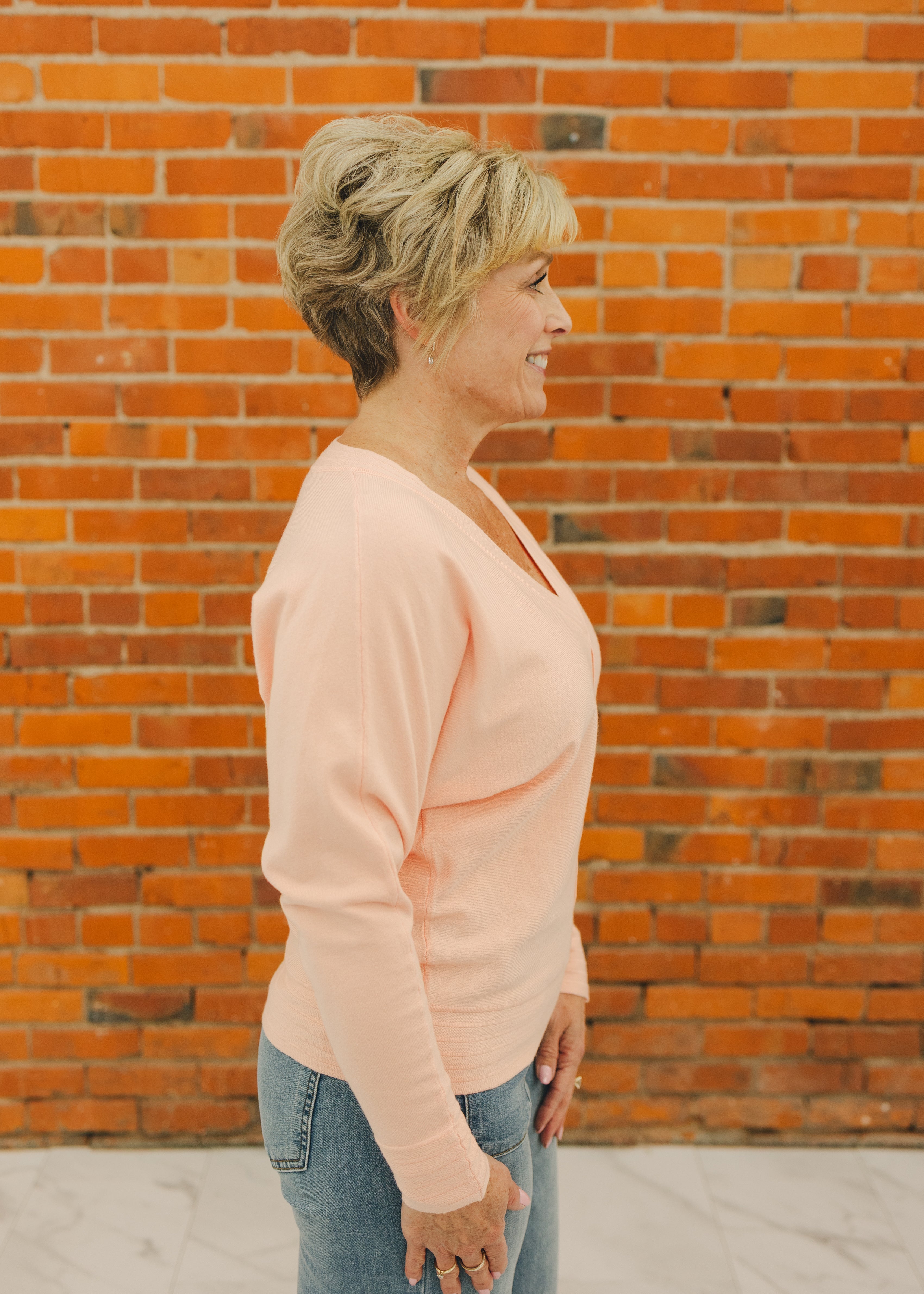 V-Neck Pullover w/ Center Seam
