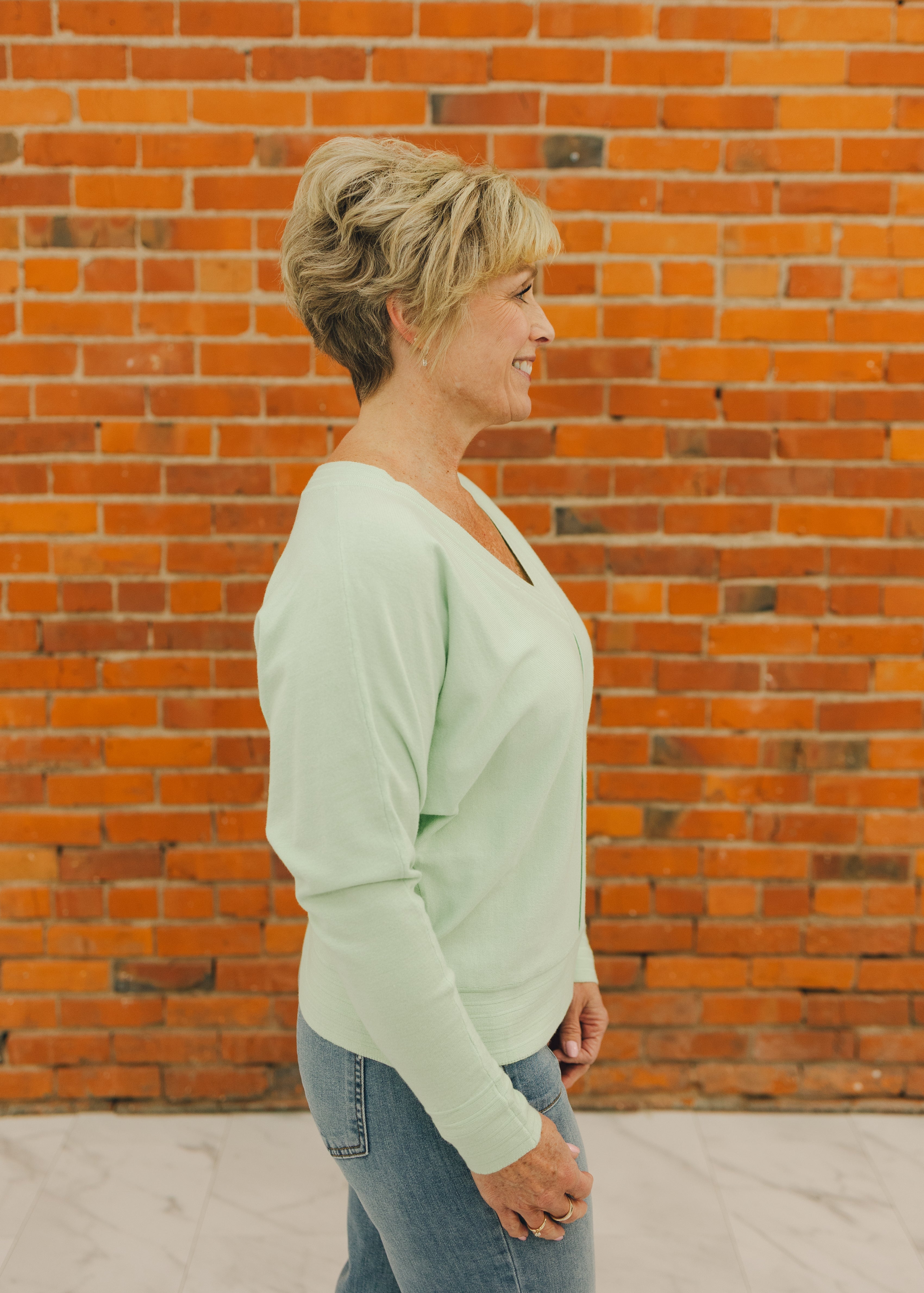 V-Neck Pullover w/ Center Seam