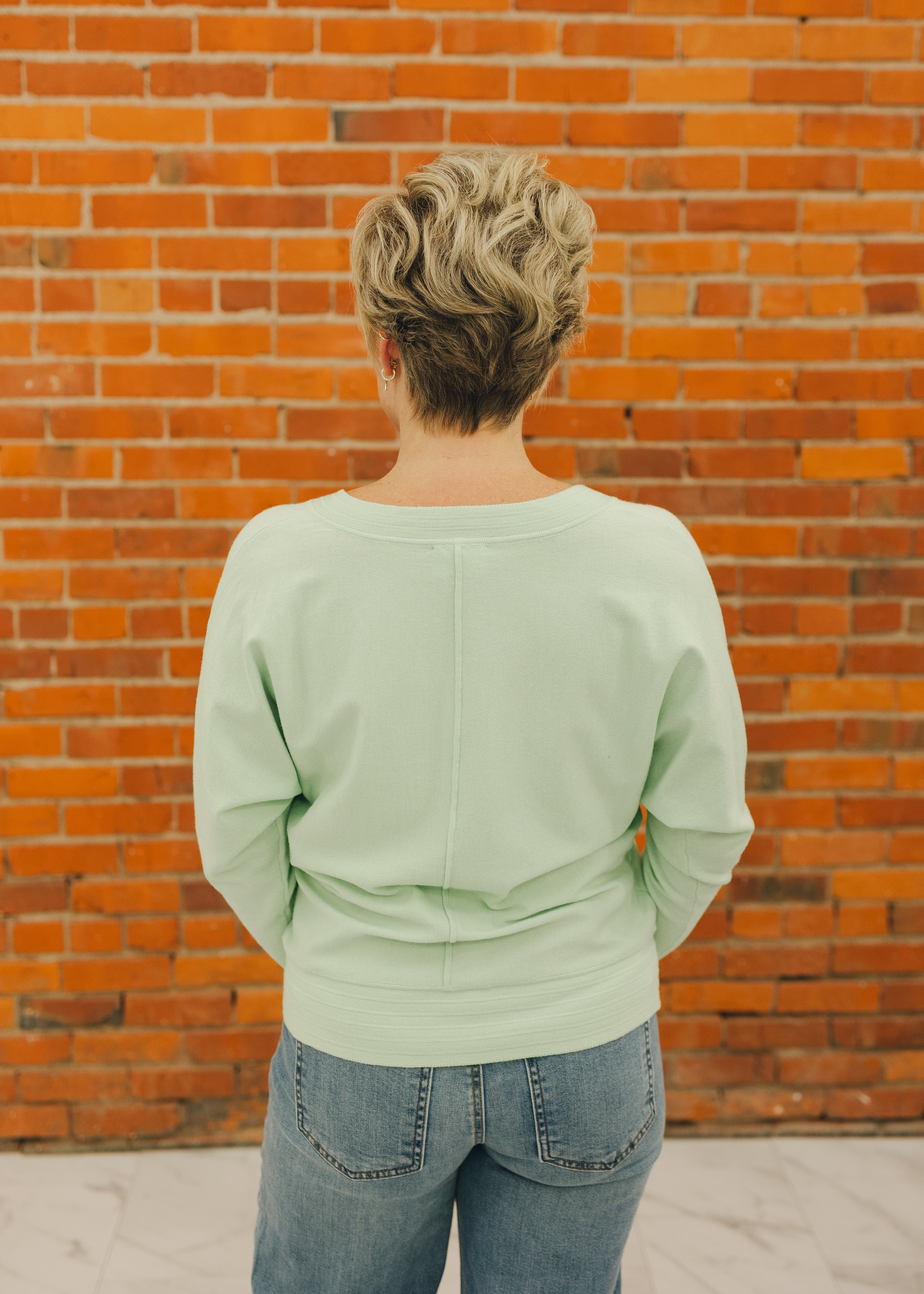 V-Neck Pullover w/ Center Seam
