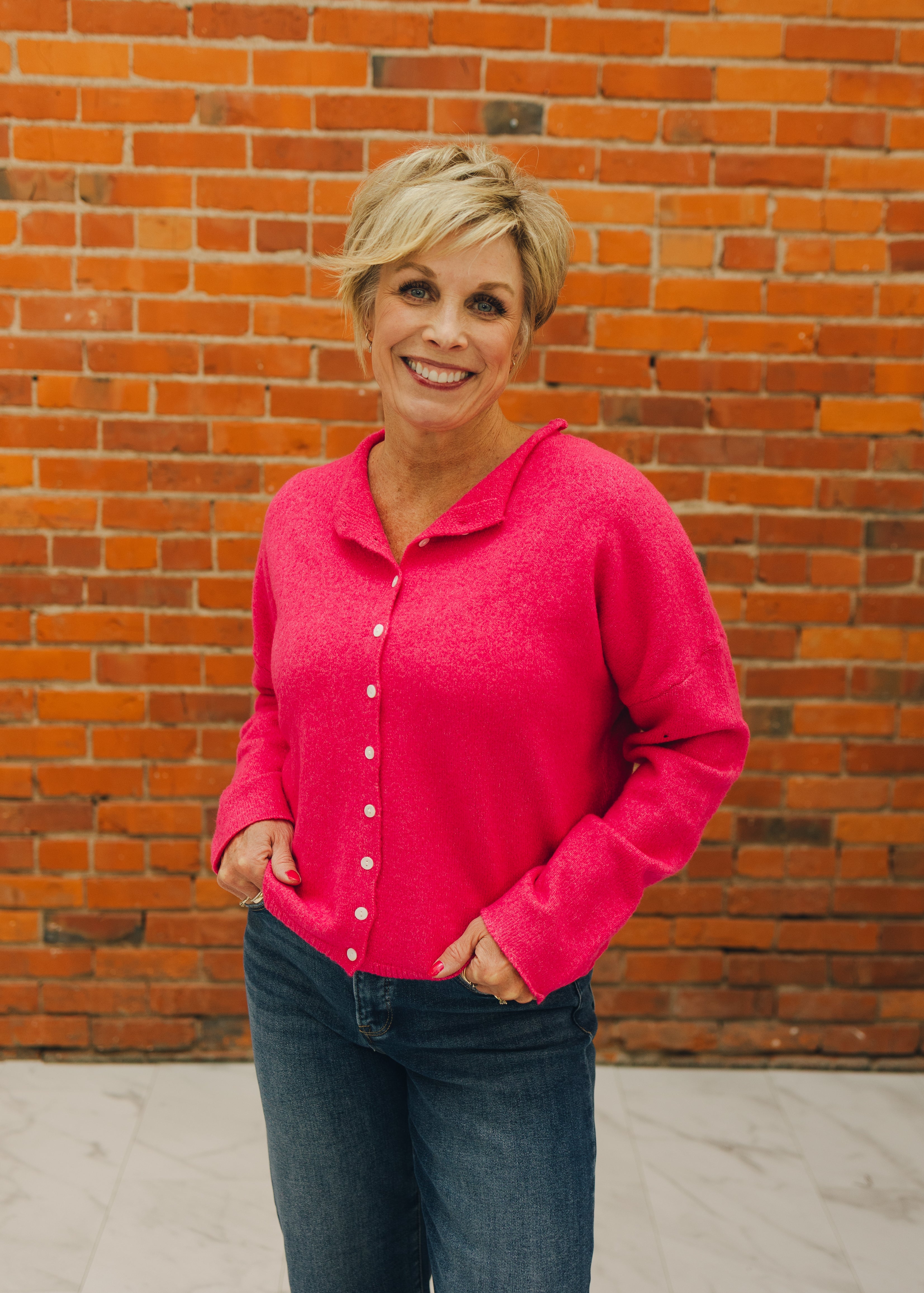 Solid Button Down Cardigan