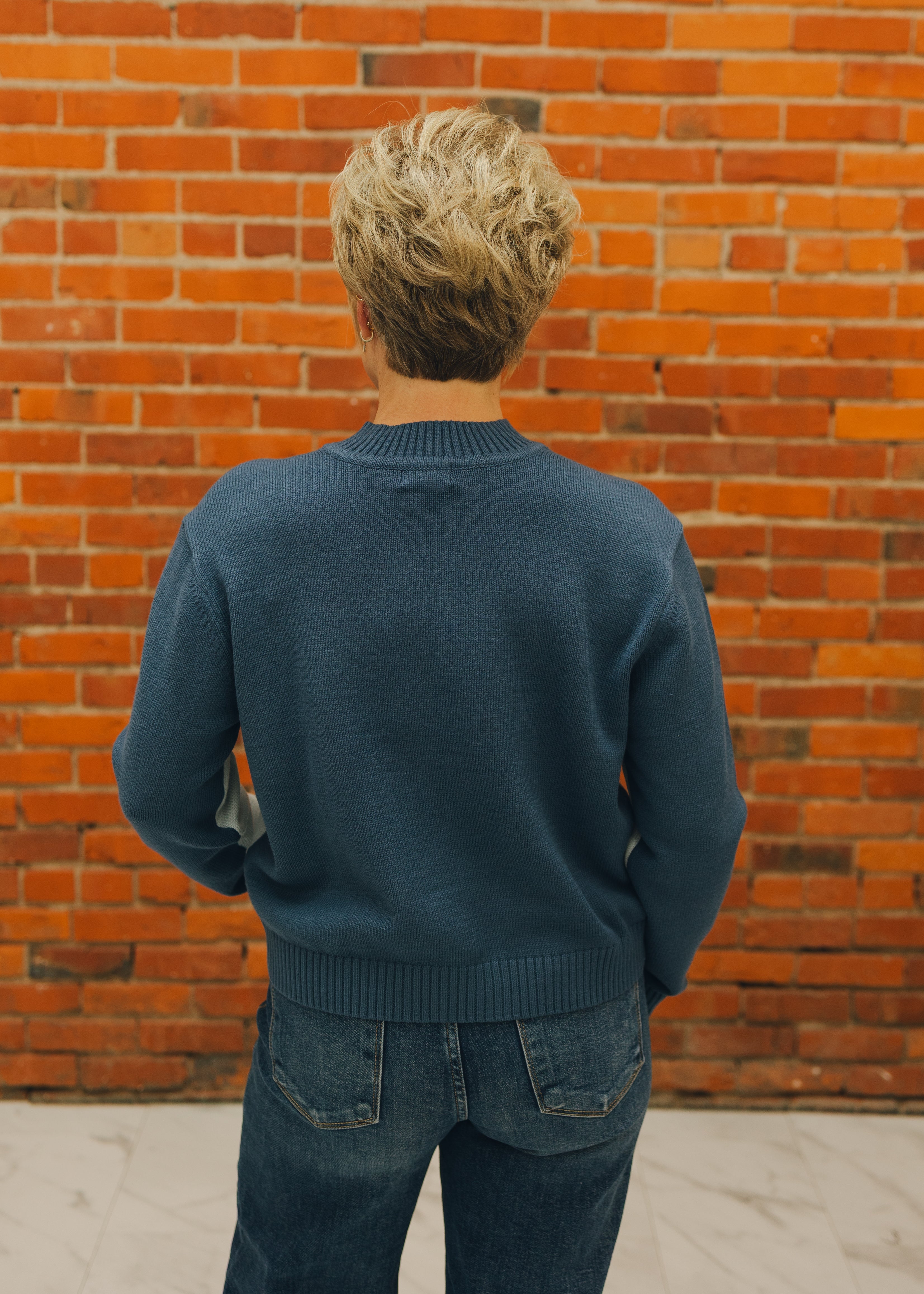 Elan Color Block Crewneck Sweater