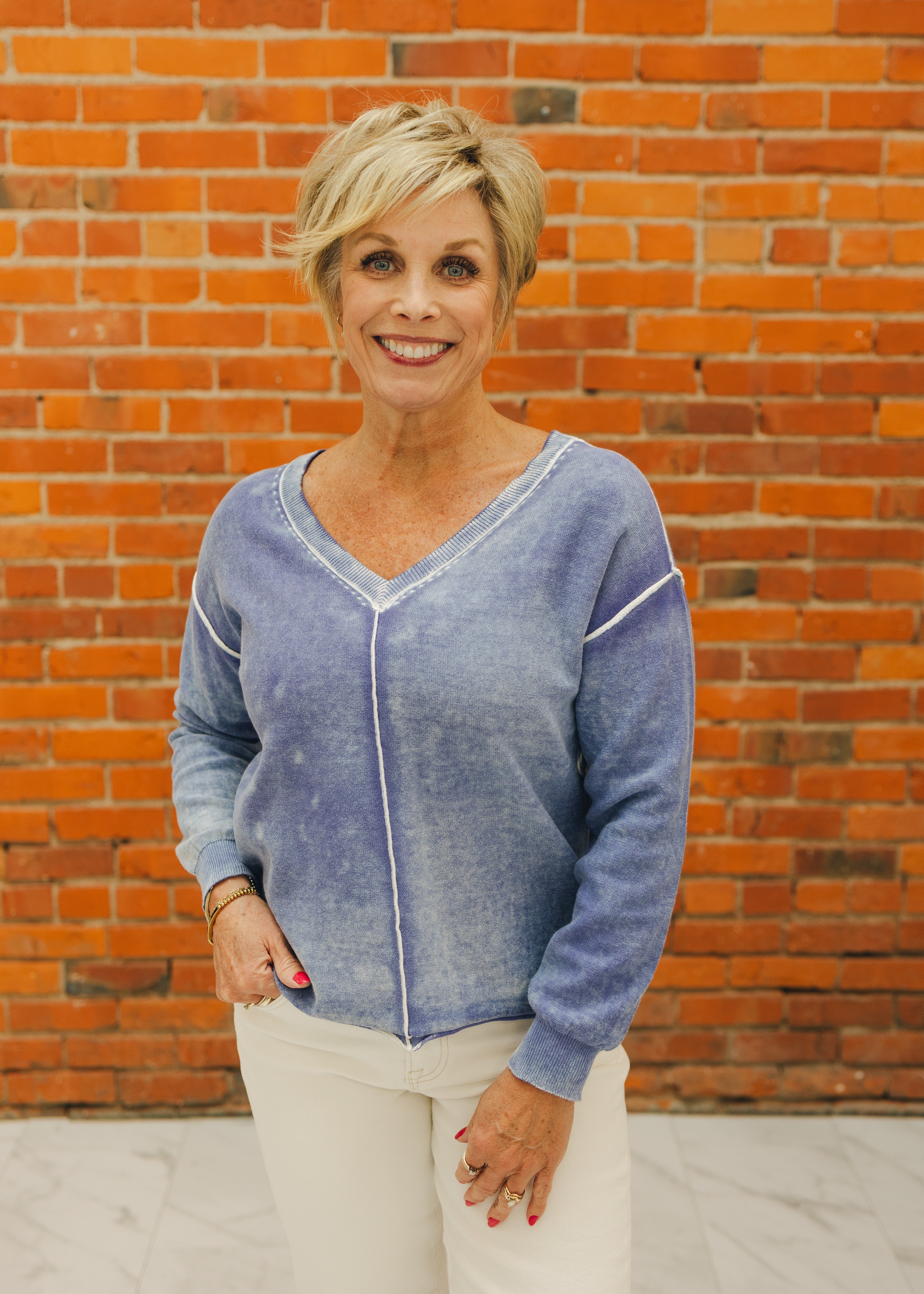 Tribal L/S V-Neck Sweater