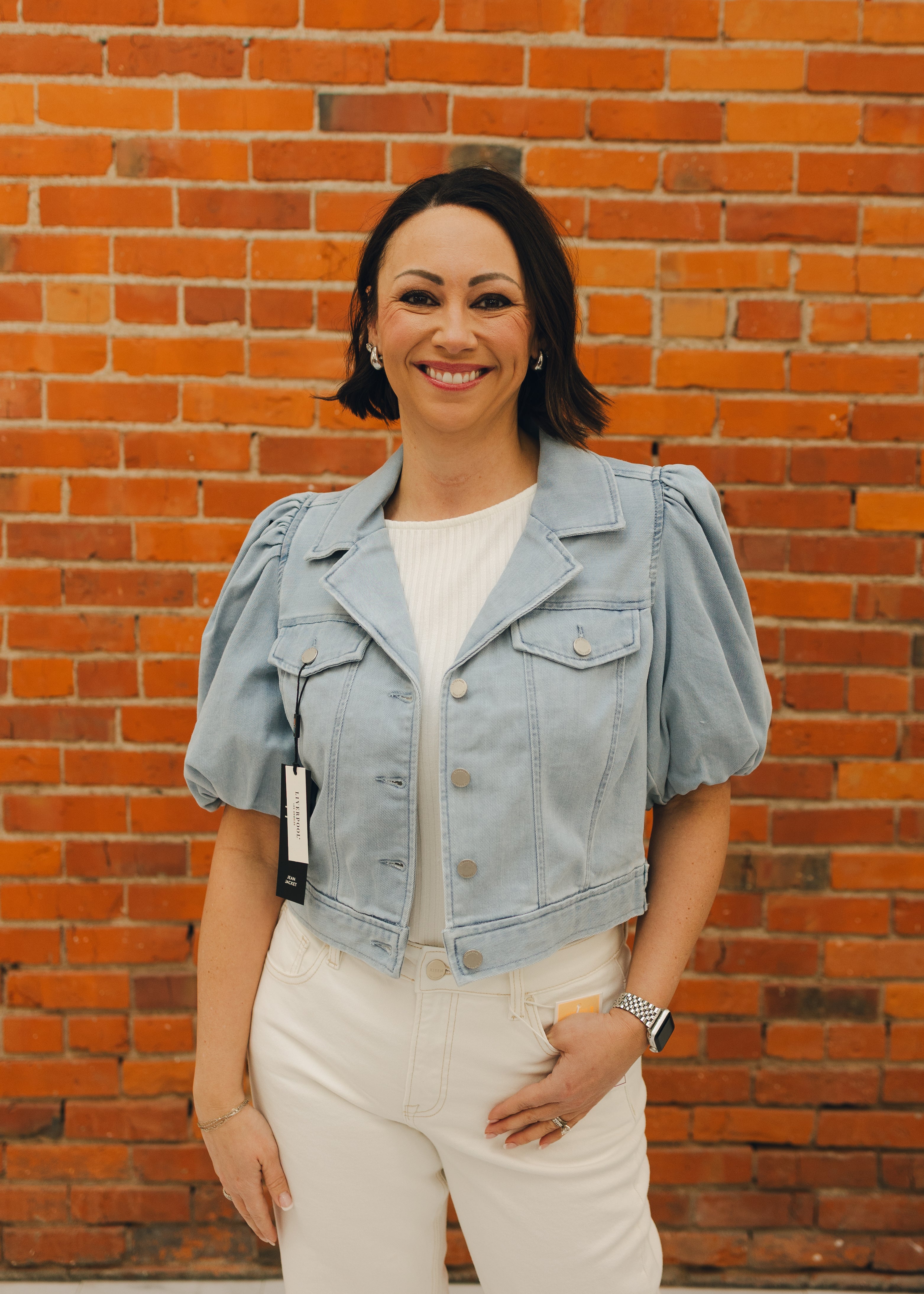 Liverpool Puff Sleeved Cropped Jacket