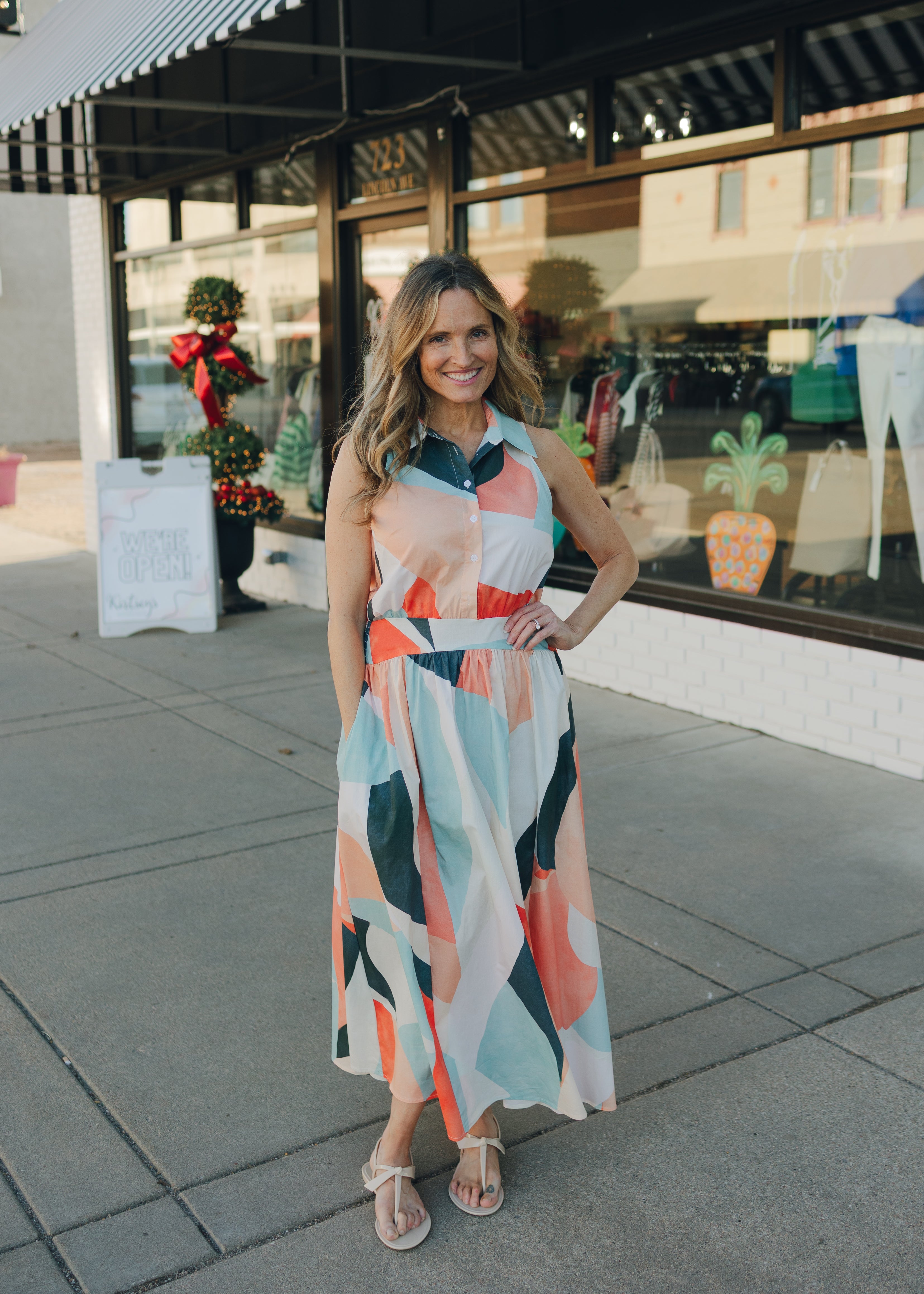 Elan Collared Maxi Dress with Buttons