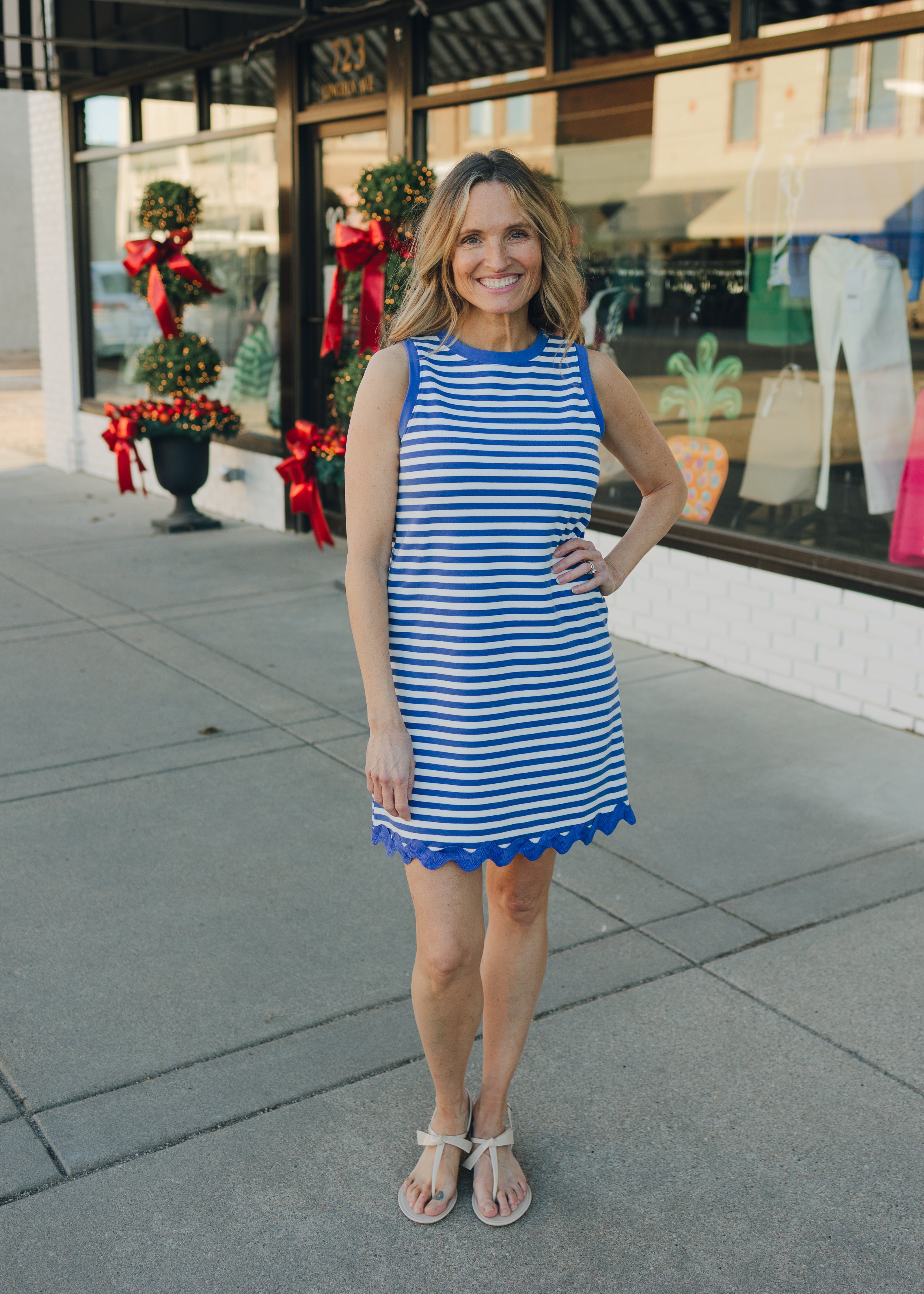 Terry Stripe Sleeveless Dress