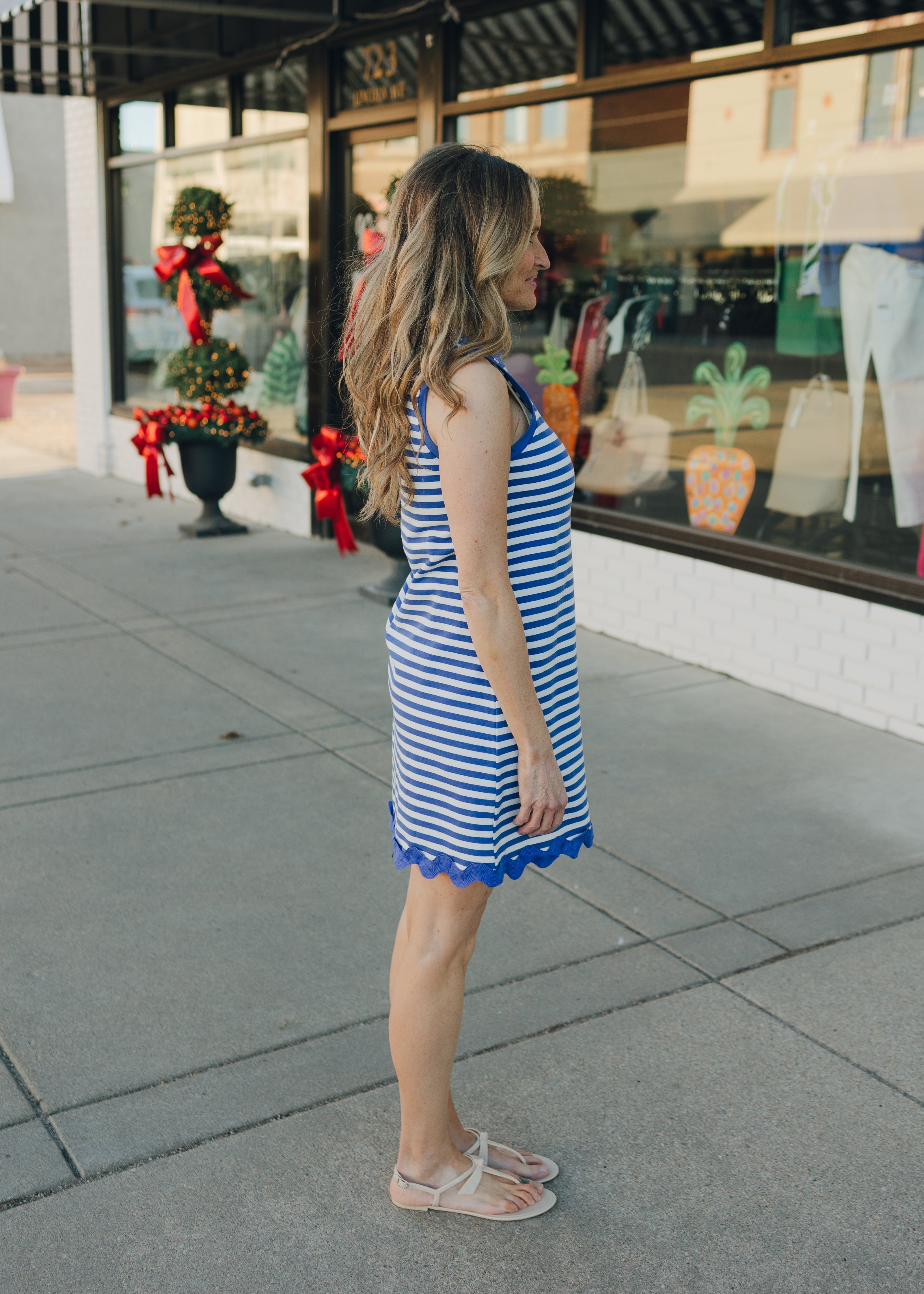 Terry Stripe Sleeveless Dress
