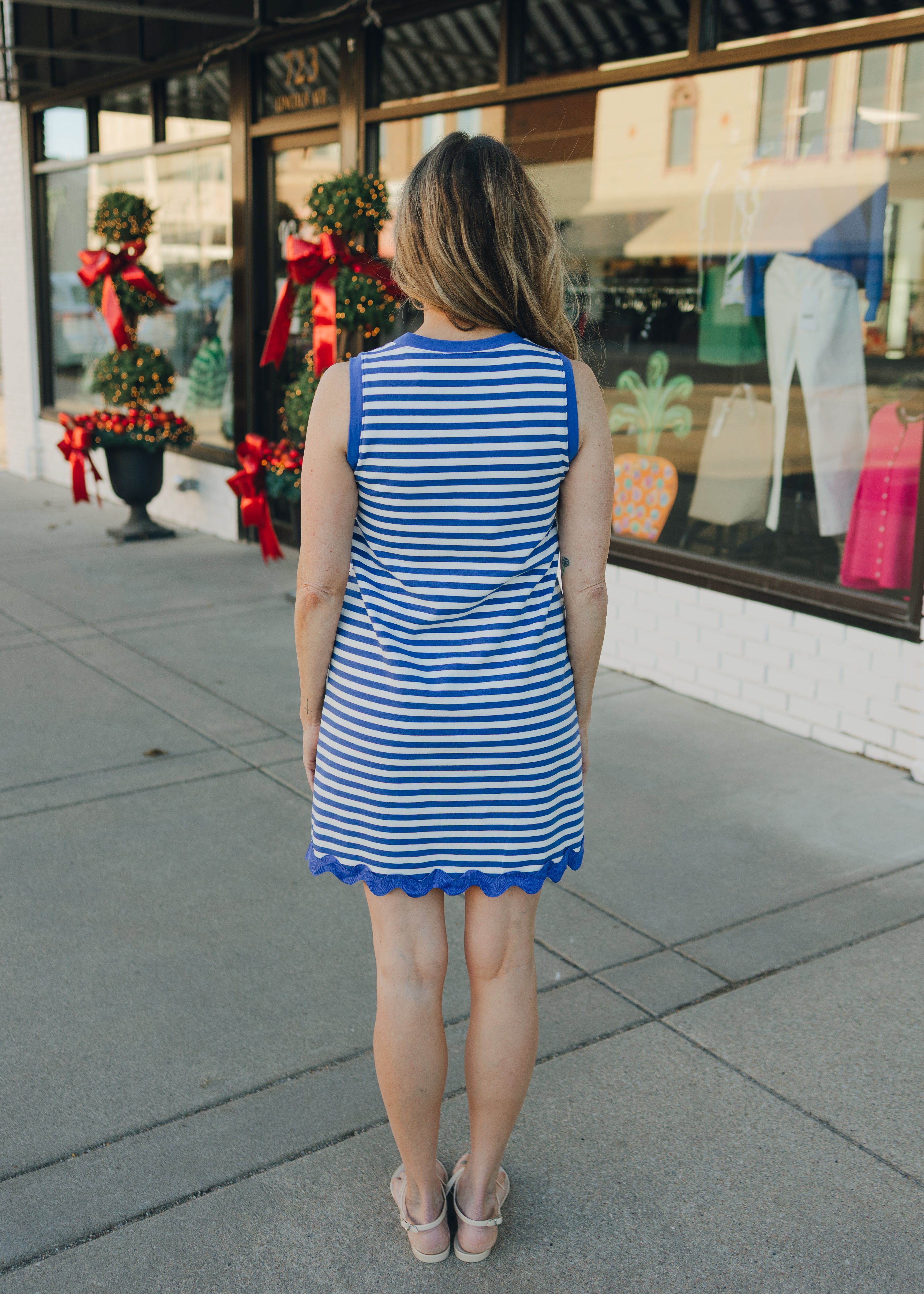 Terry Stripe Sleeveless Dress