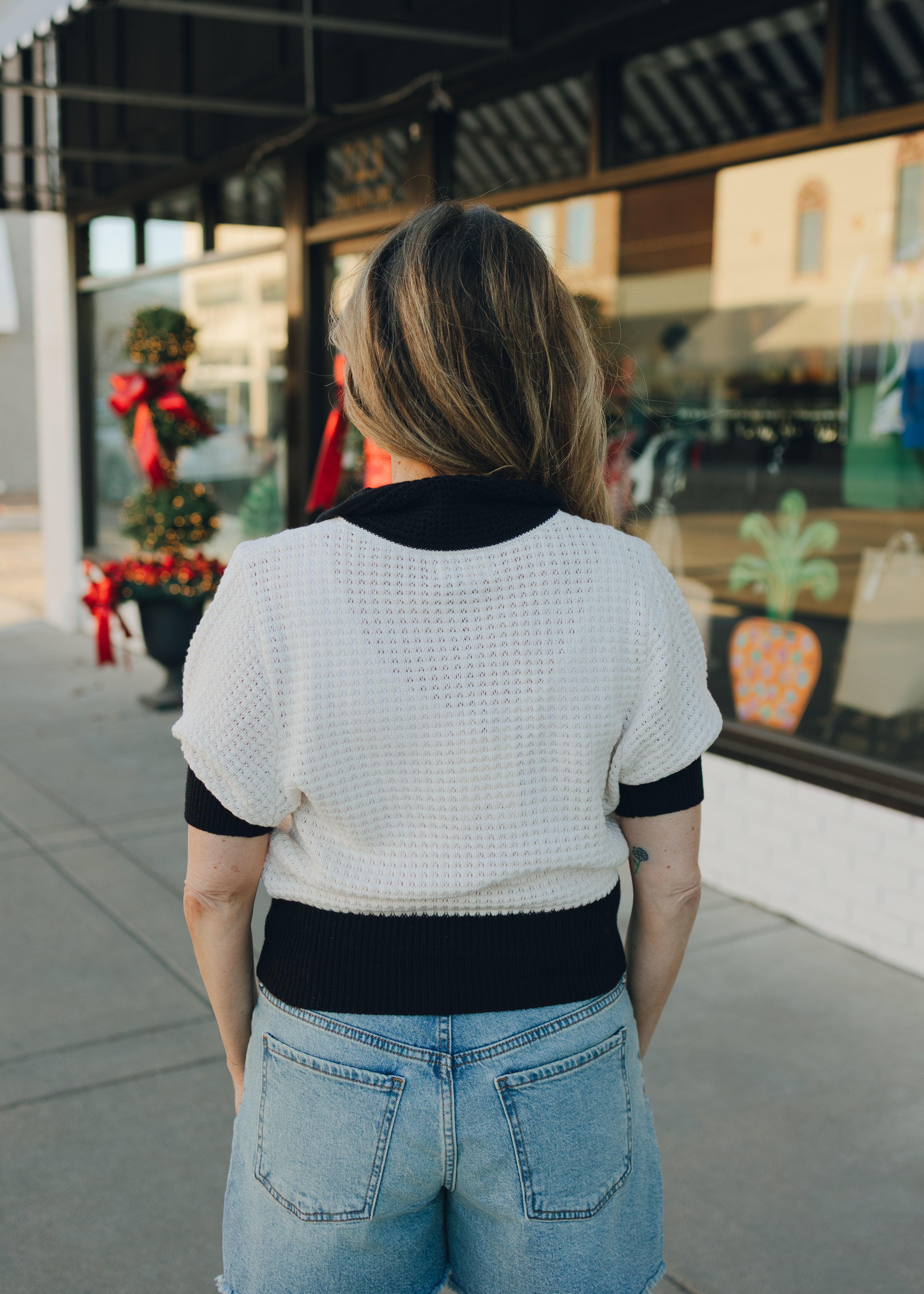 Elan 3/4 Sleeve Collared Sweater