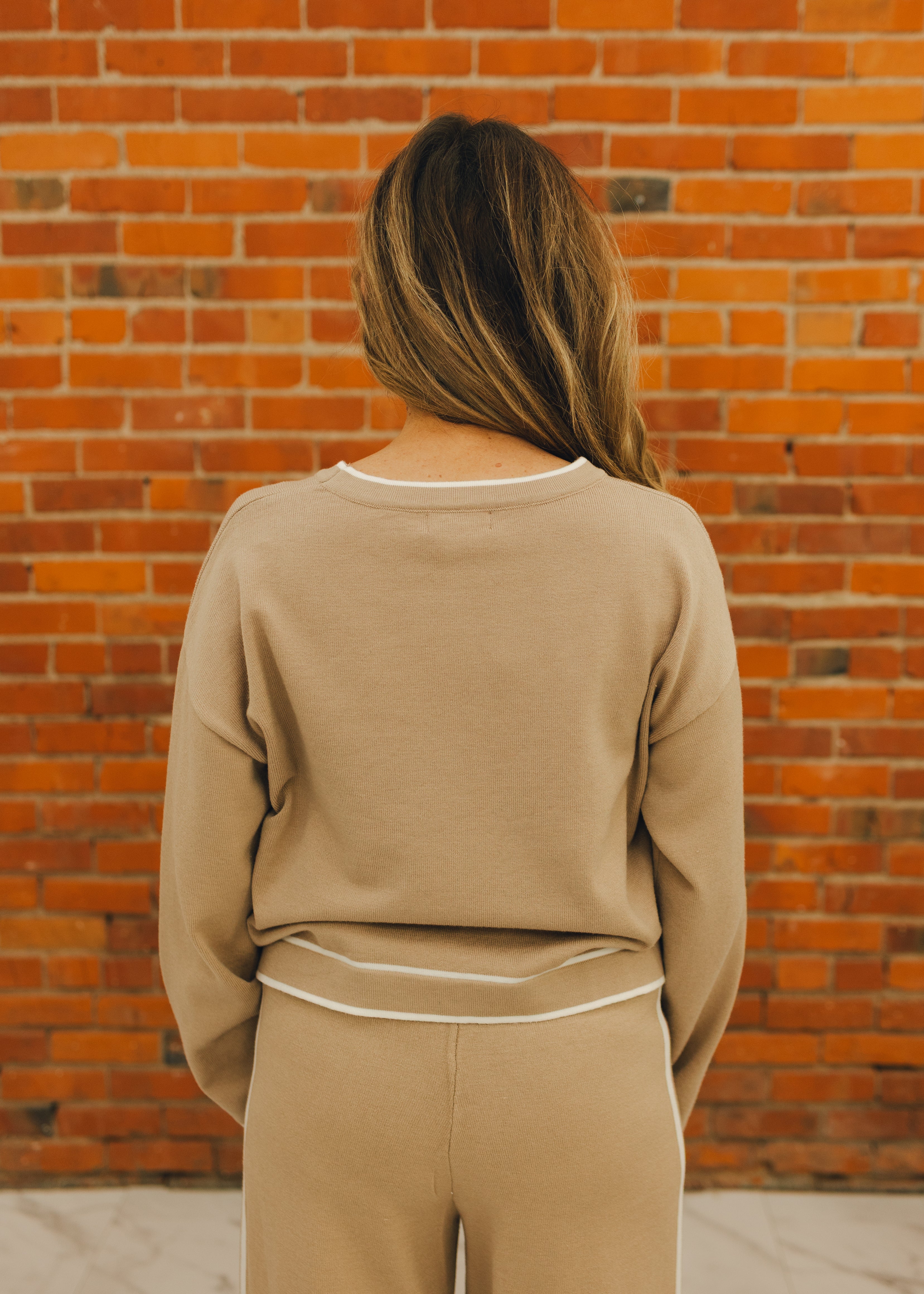 Elan Contrast Crew Neck Sweater