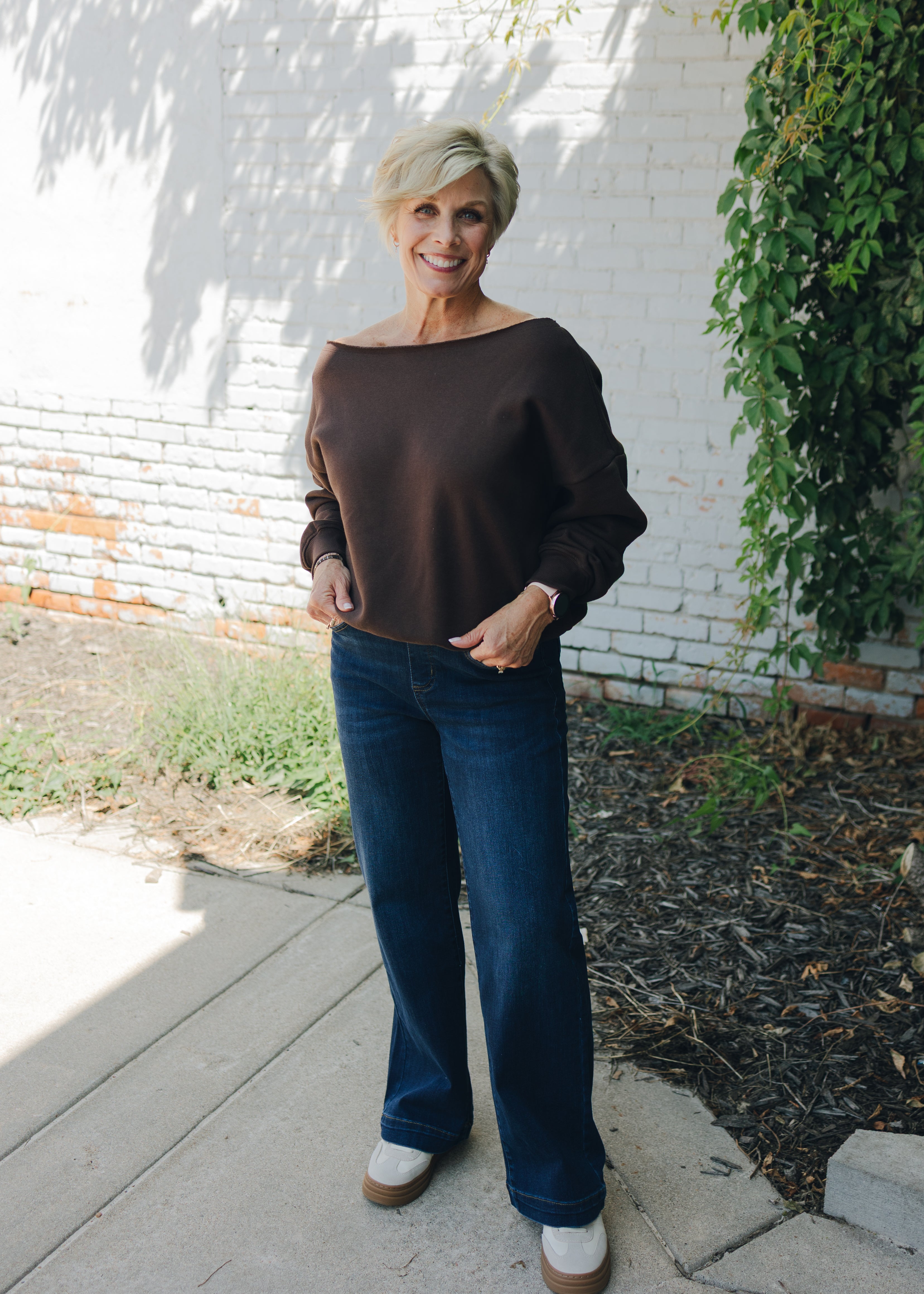 Tribal Audrey Pull On Wide Leg Jean - Dark Night